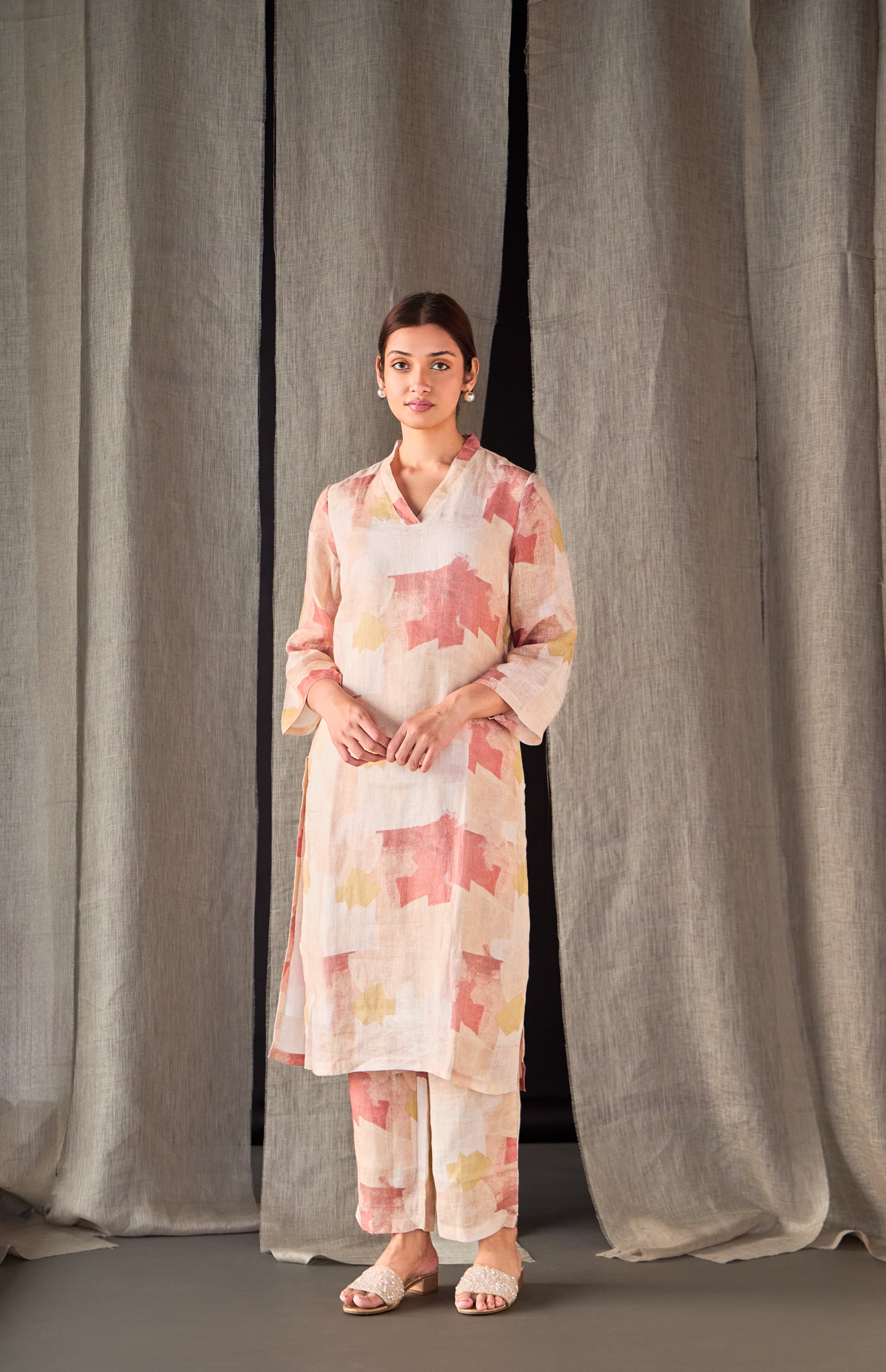 Pure Hemp Kurta Set-Italian Clay - Mokshaa