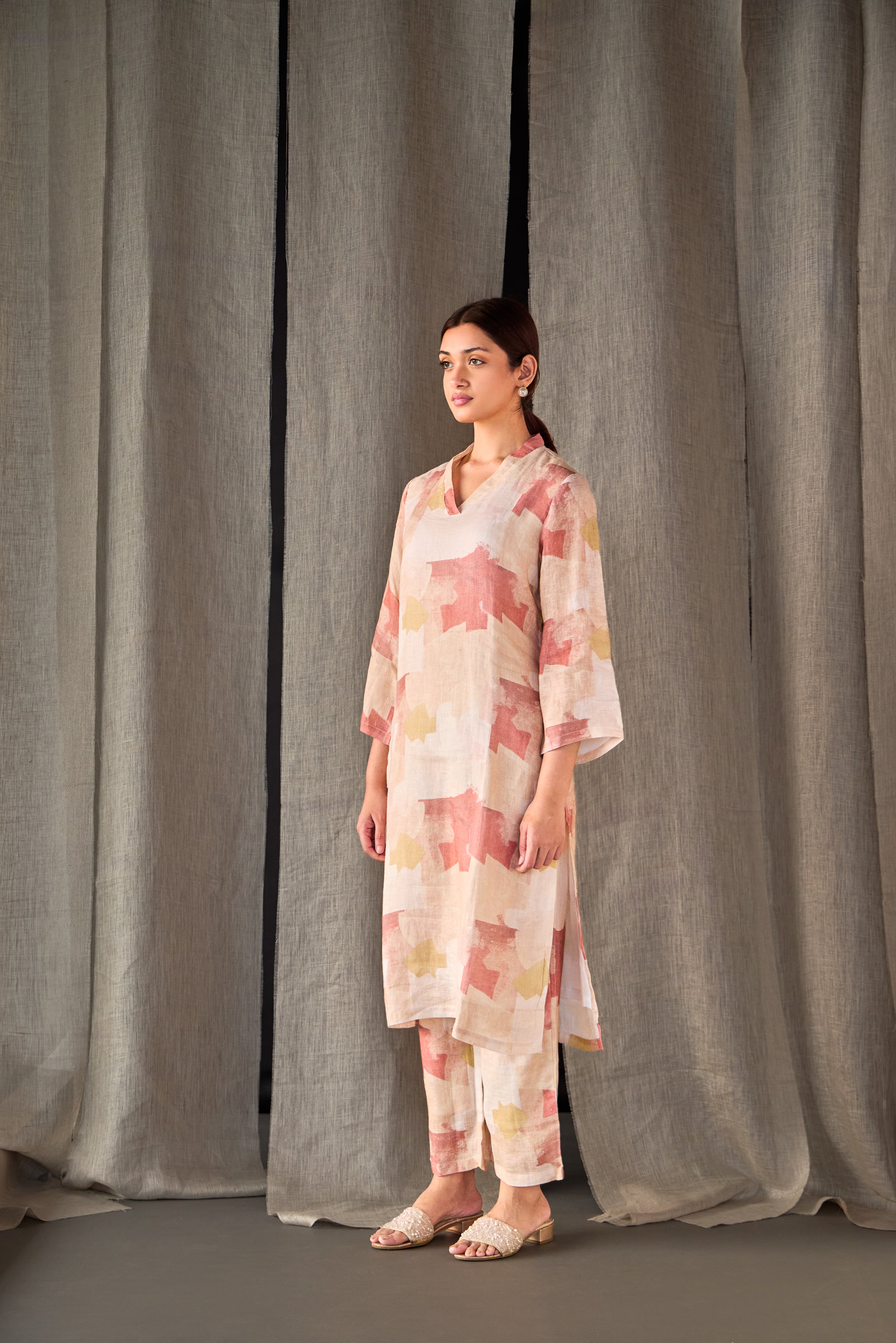 Pure Hemp Kurta Set-Italian Clay - Mokshaa