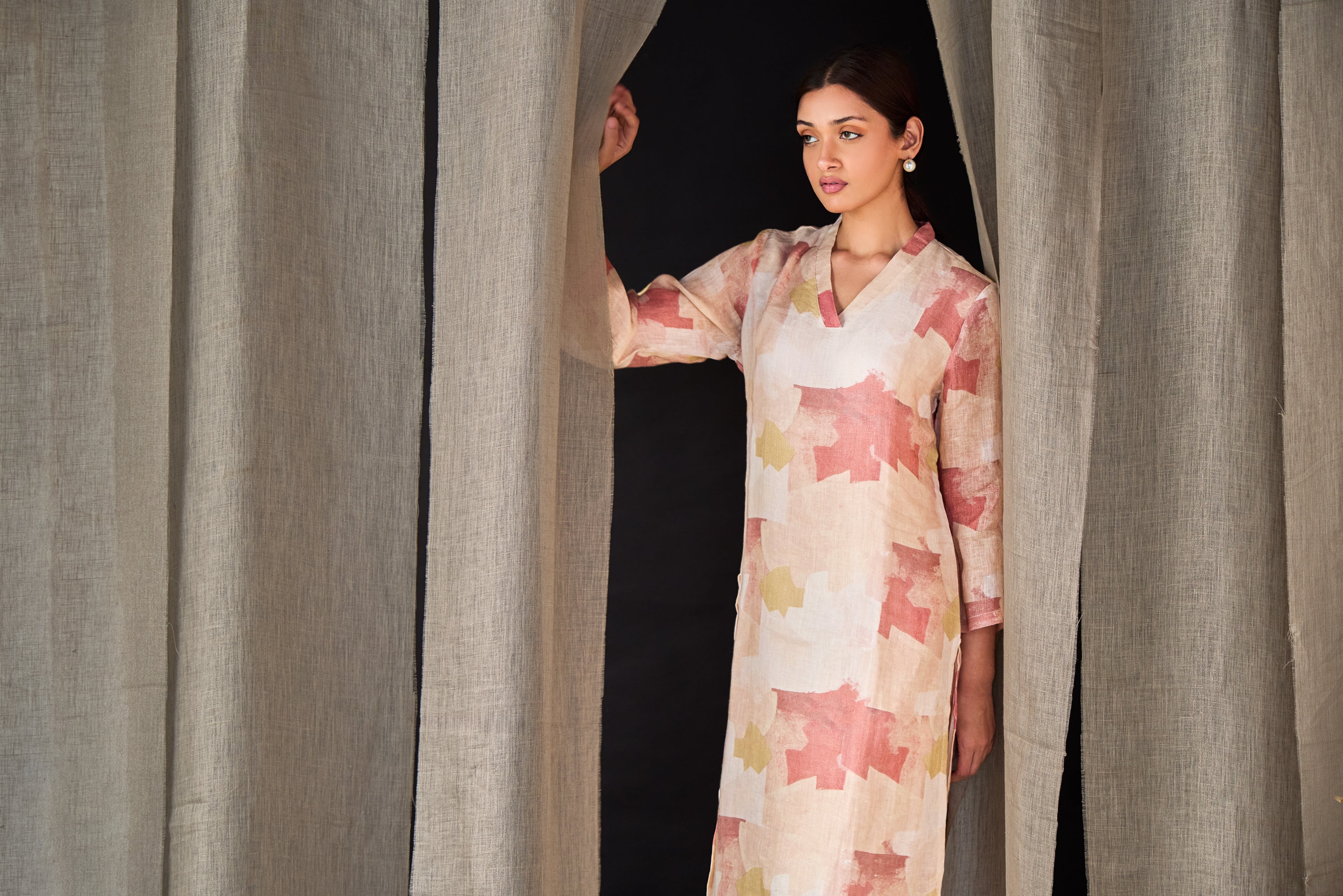 Pure Hemp Kurta Set-Italian Clay - Mokshaa