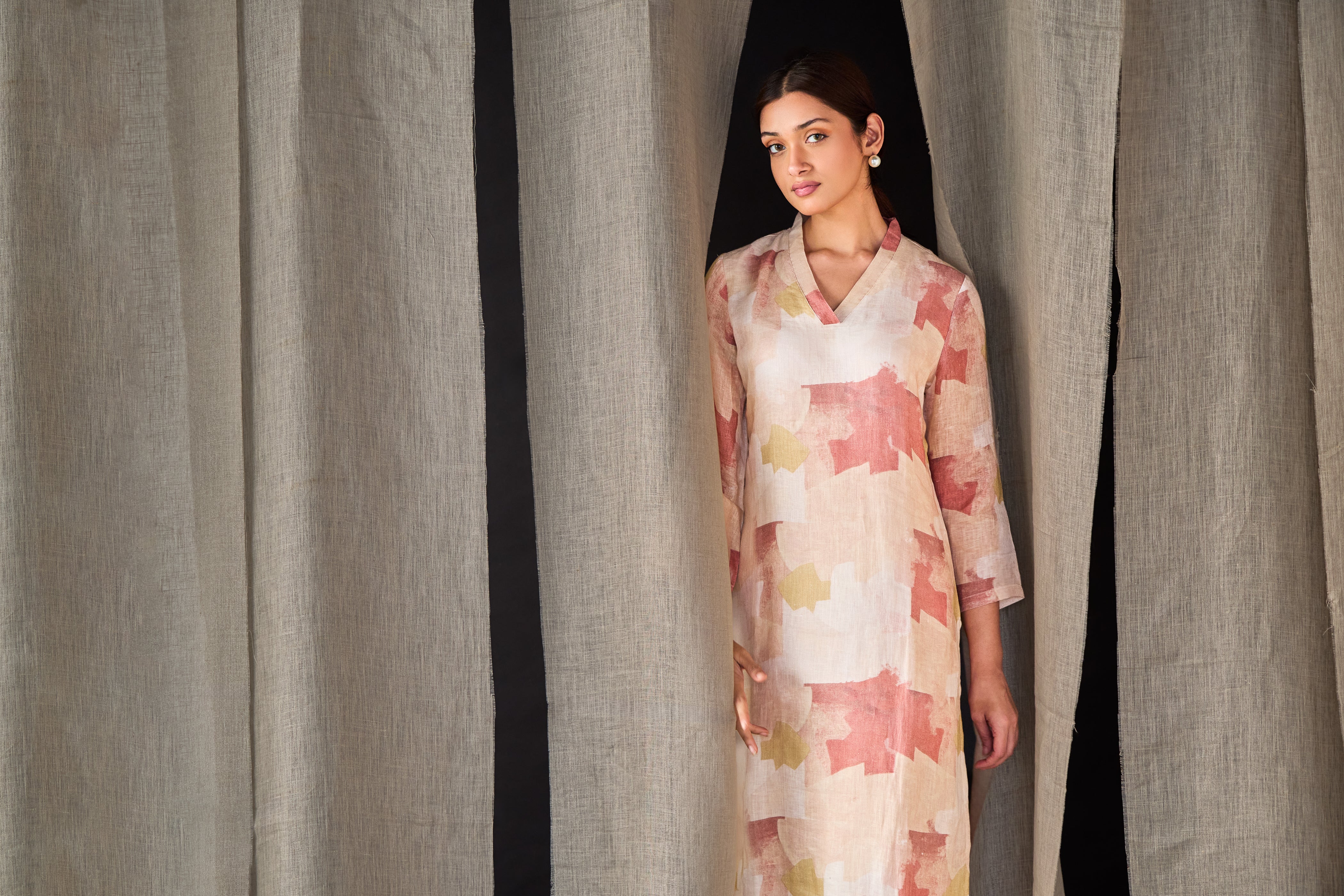 Pure Hemp Kurta Set-Italian Clay - Mokshaa