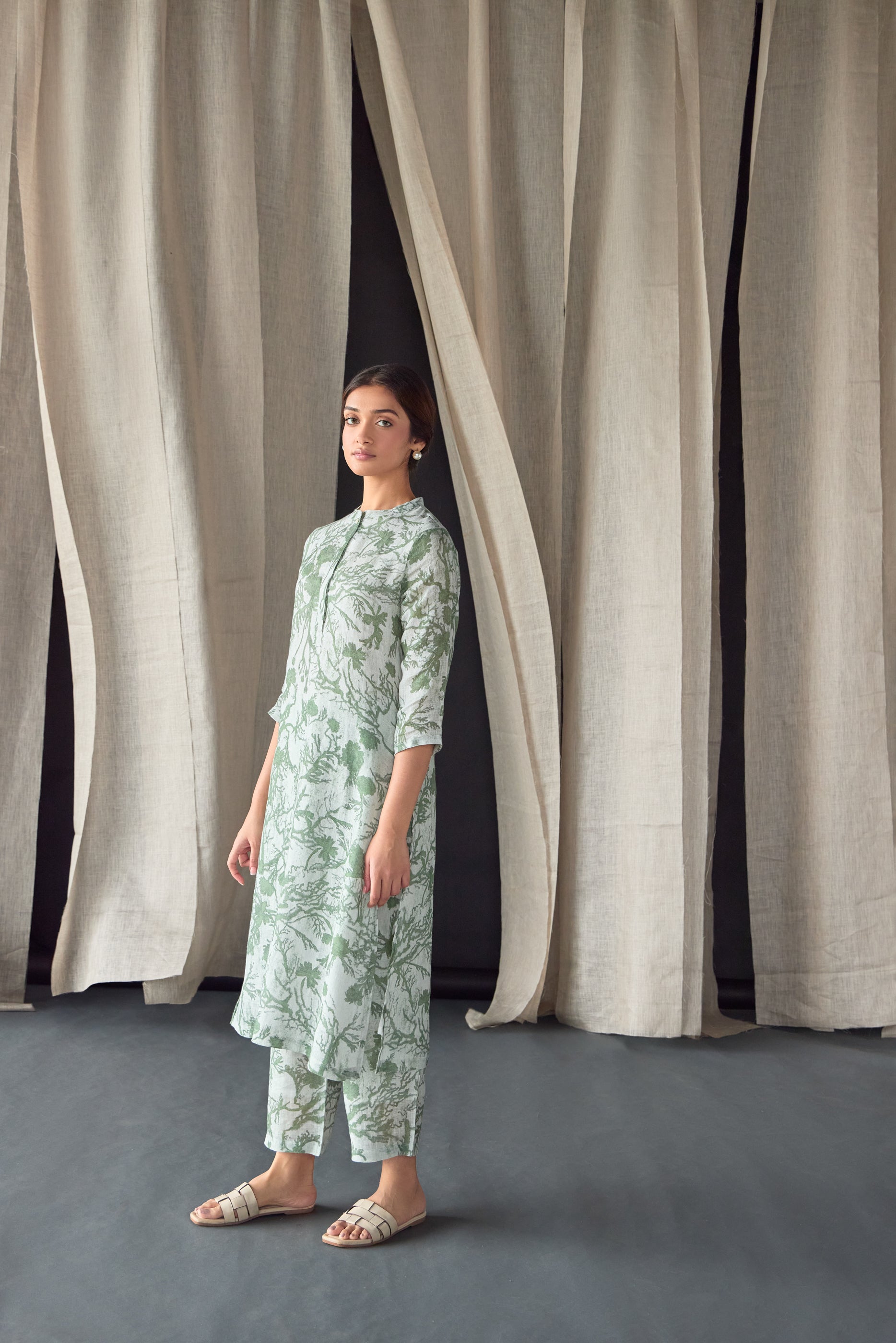 Forest Lullaby Pure Hemp Kurta Set - Mokshaa