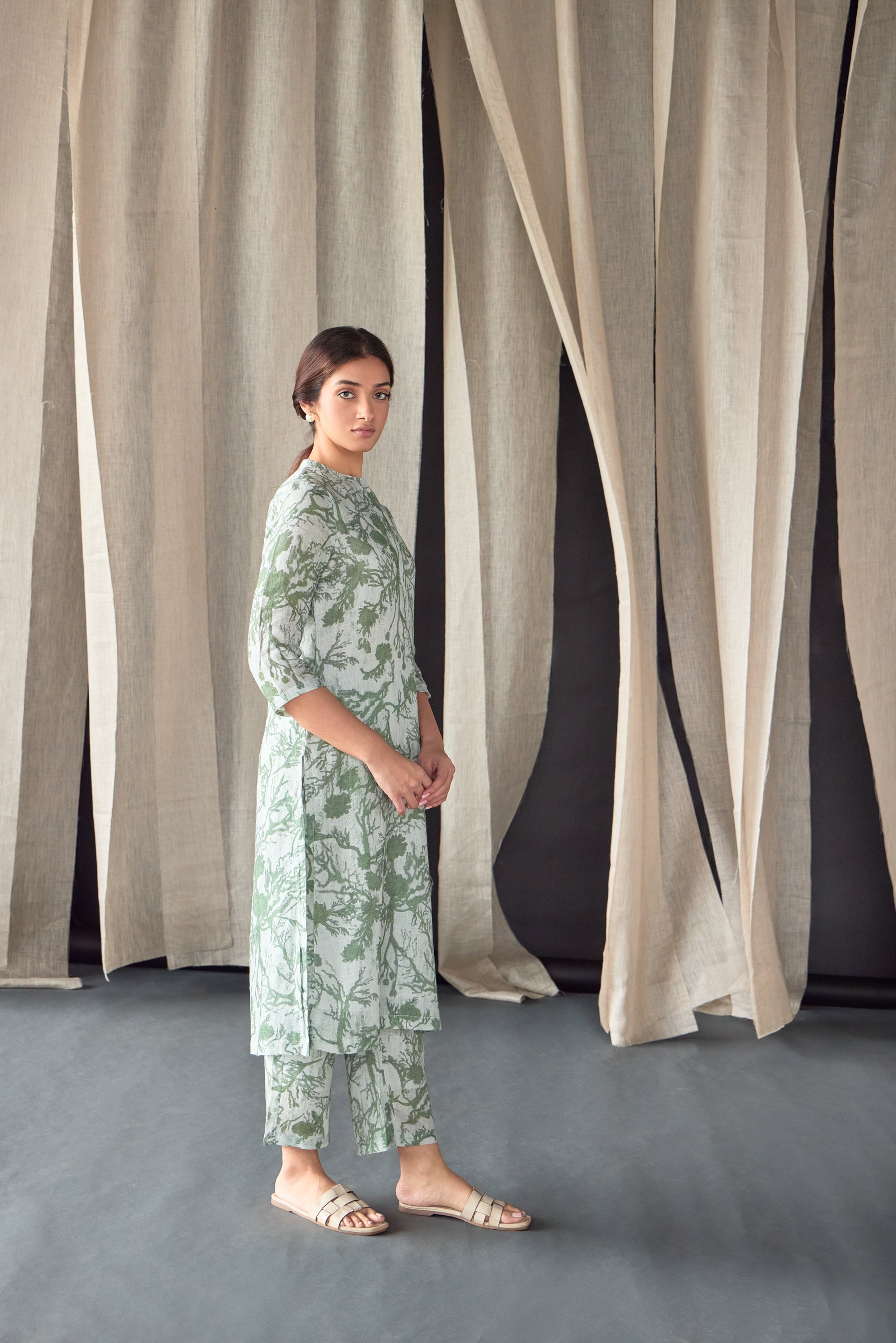 Forest Lullaby Pure Hemp Kurta Set - Mokshaa