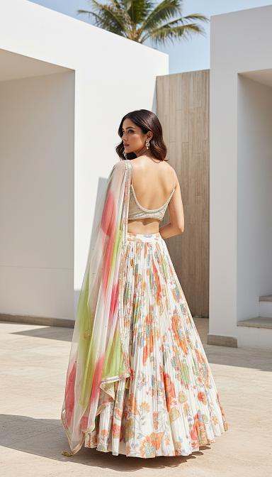 Ivory Elysian Embroidered Lehenga Set