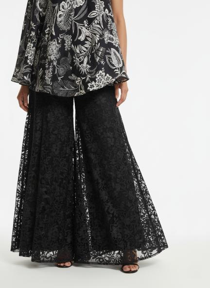Black Crepe Sharara Set