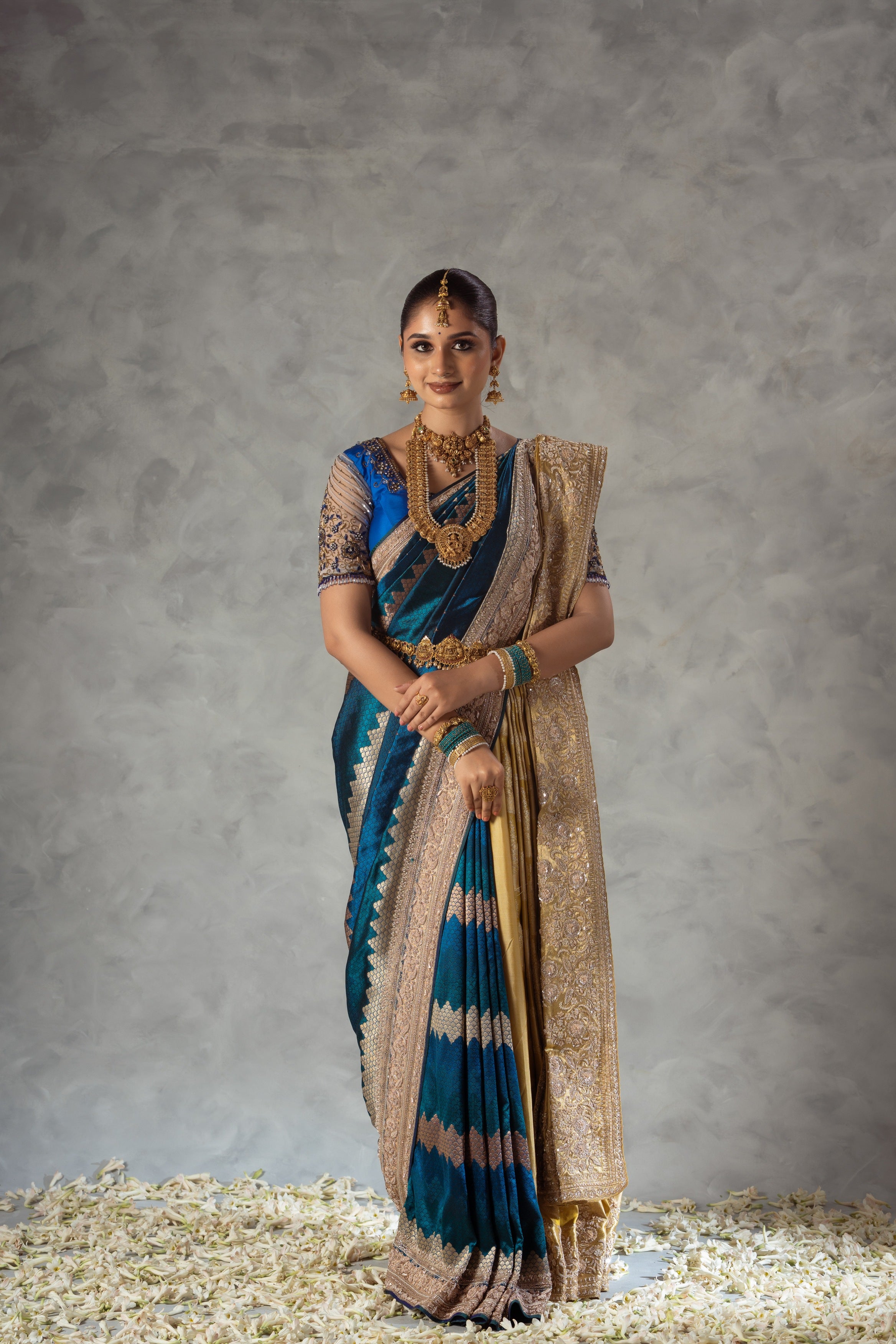 Peacock Blue Banarasi Pure Silk Saree
