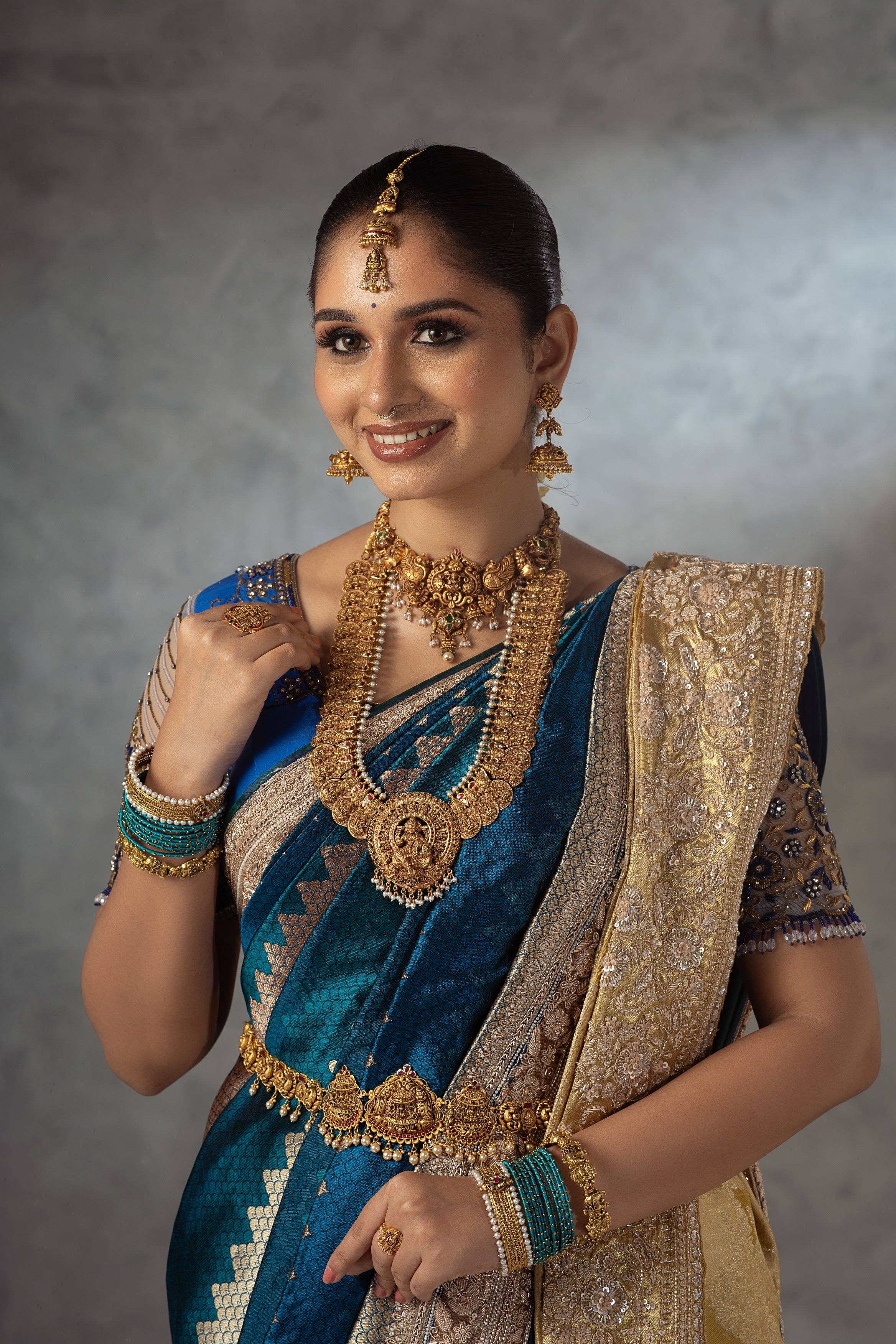 Peacock Blue Banarasi Pure Silk Saree