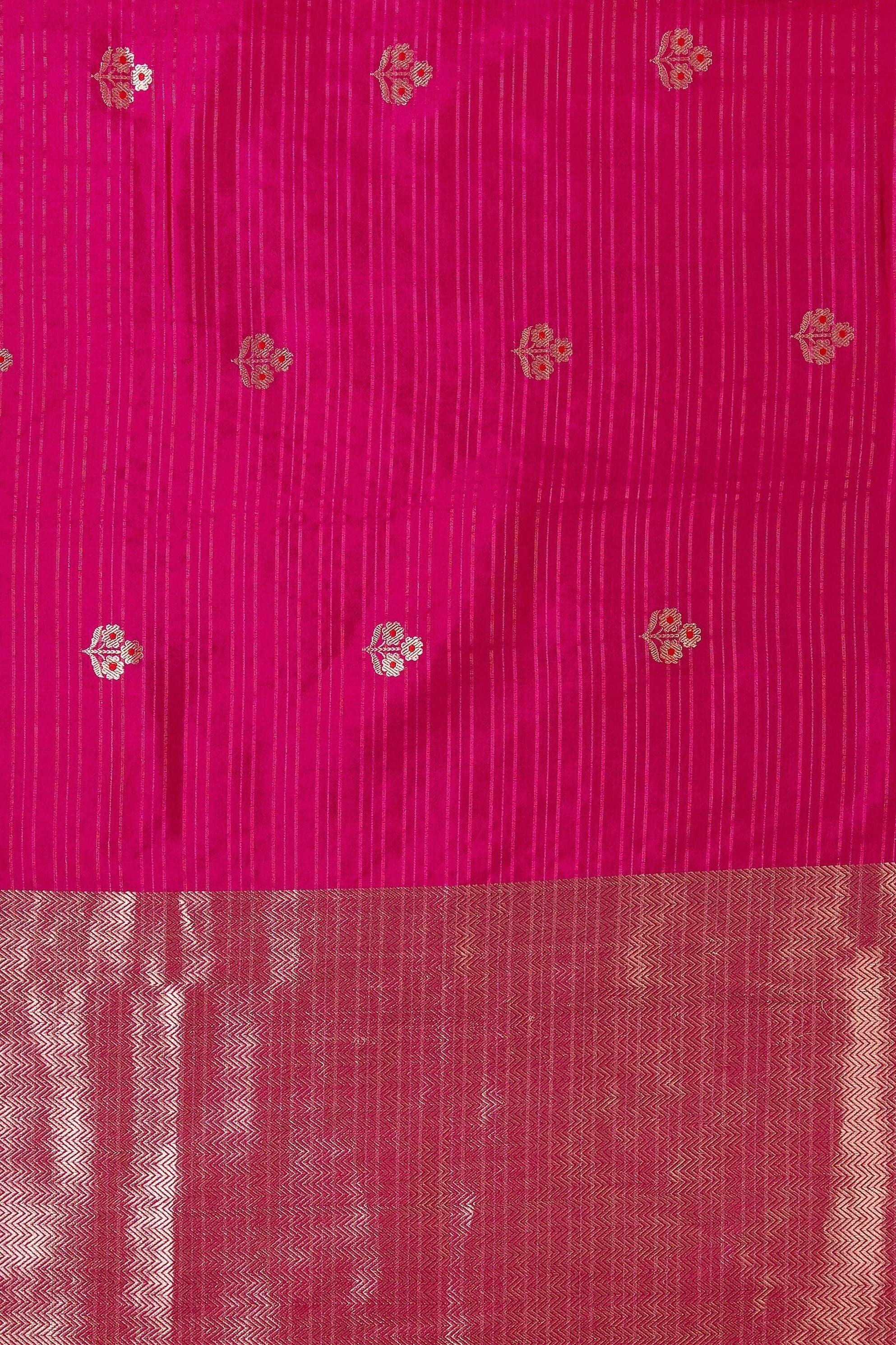 Magenta Pink Banaras Silk Saree - Mokshaa