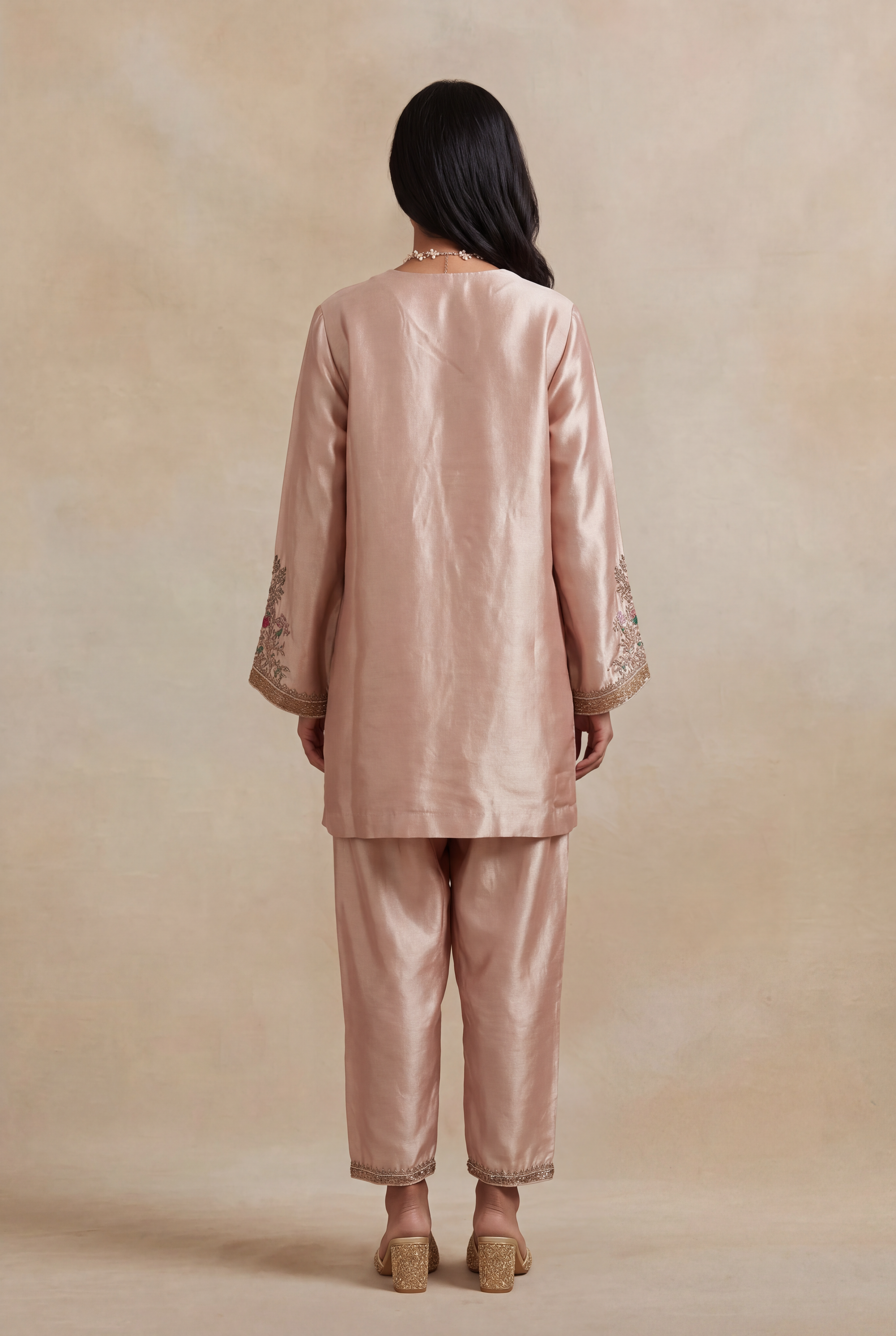 Blush Pink Tissue Indo-Western Set