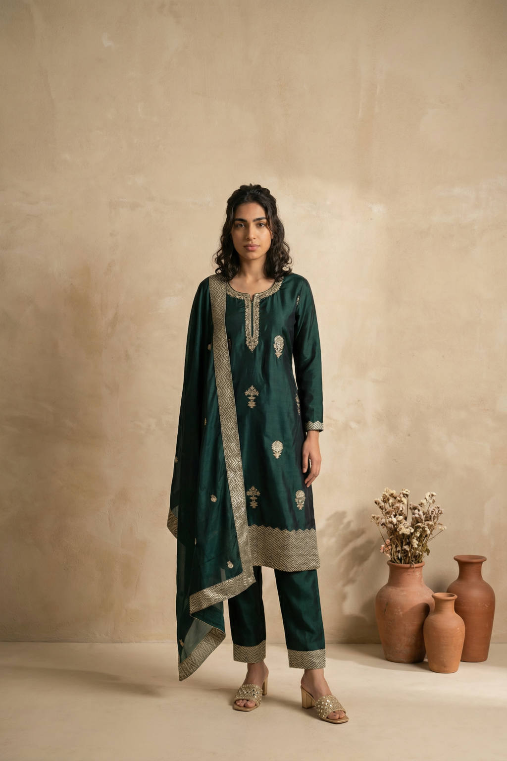 Green Silk Salwar Suit