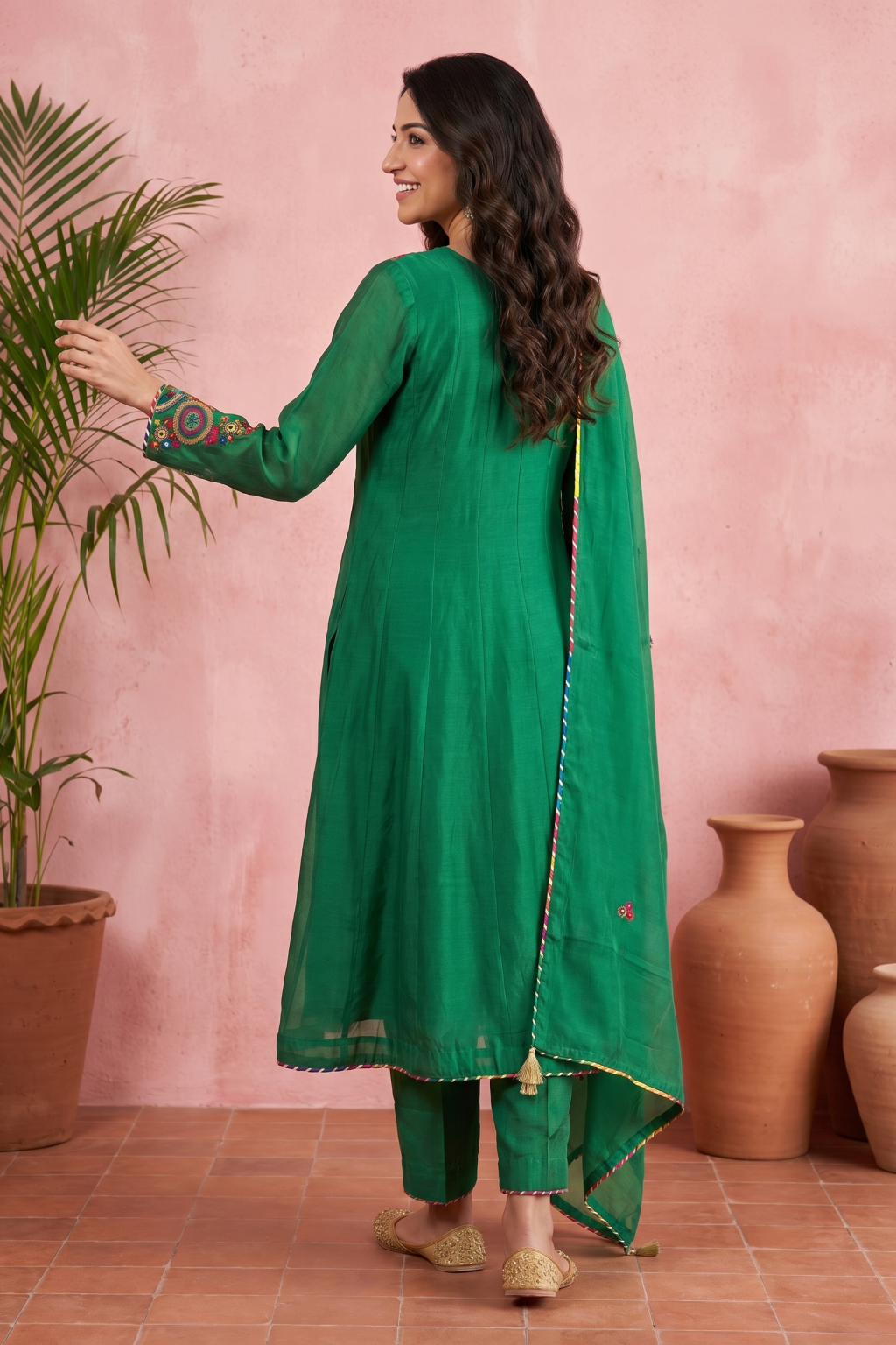 Emerald Green Embroidered Salwar Set
