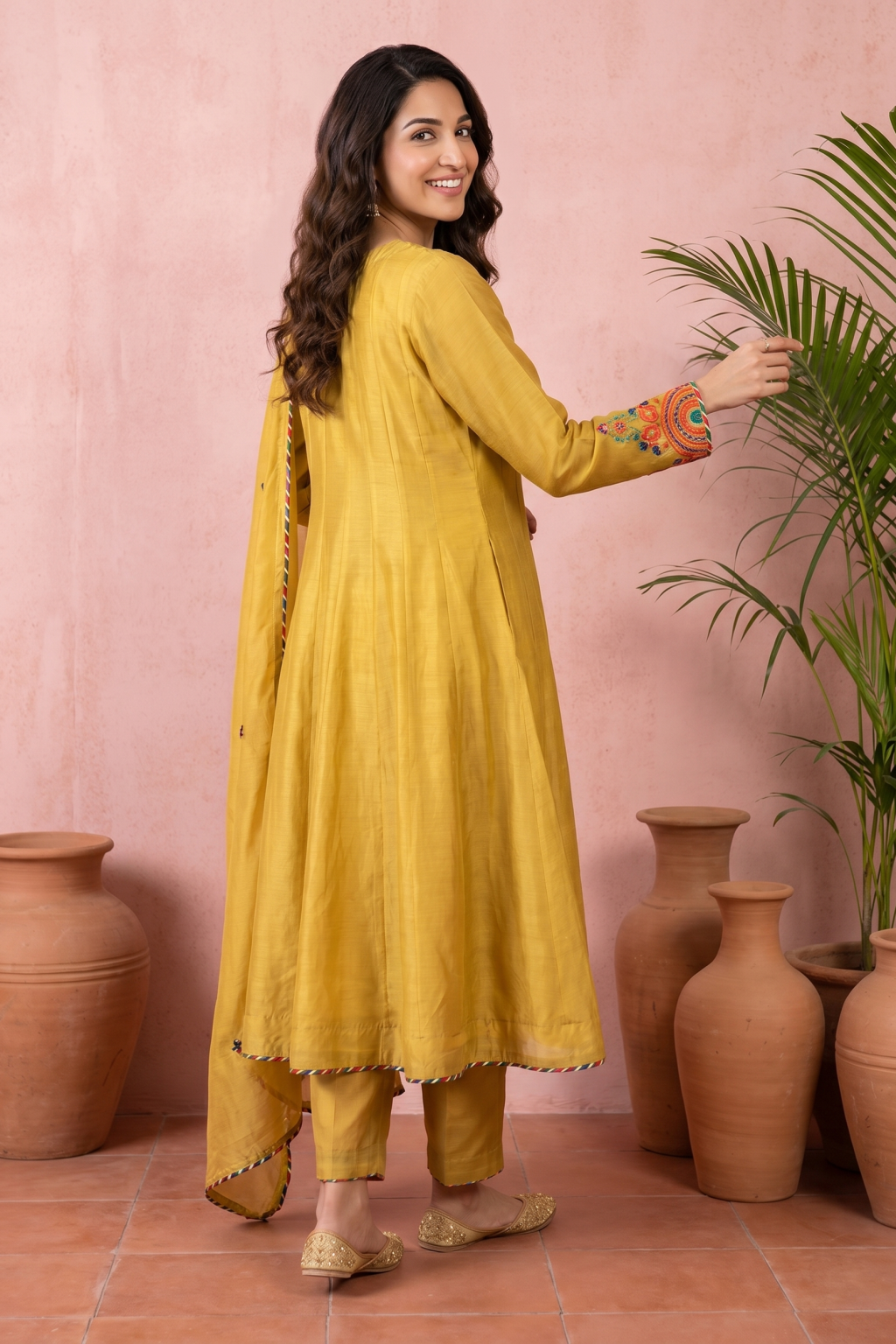 Mustard Yellow Embroidered Salwar Set