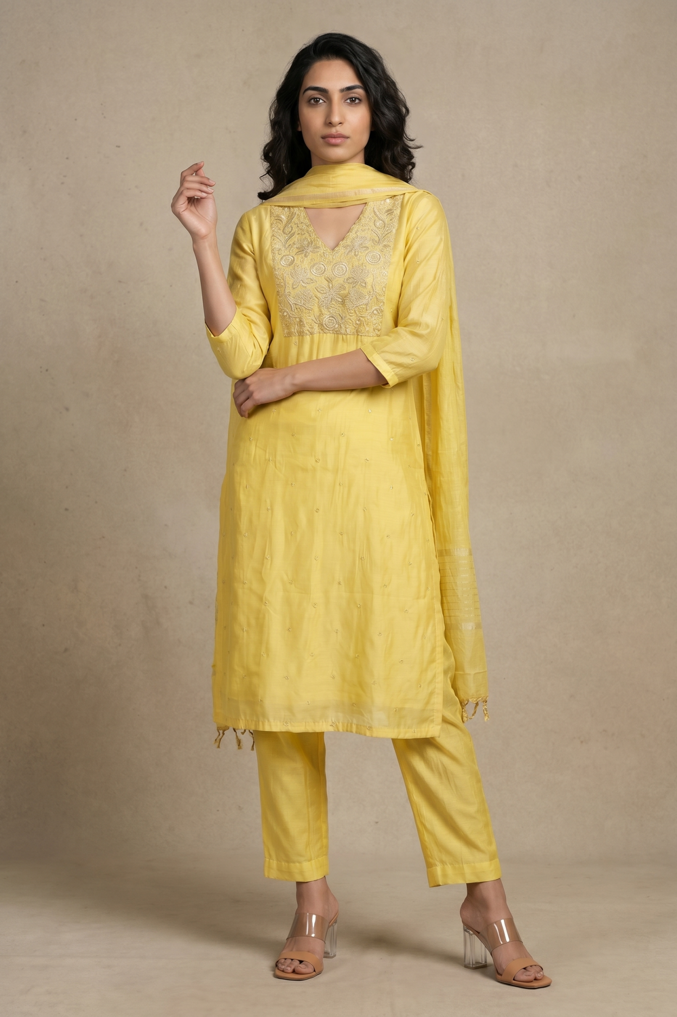 Sunshine Yellow Cotton Suit Set