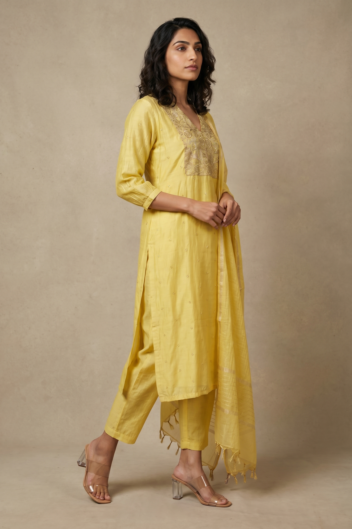 Sunshine Yellow Cotton Suit Set