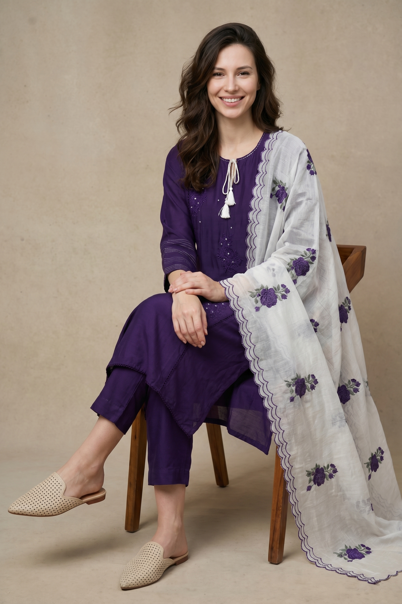 Navy Blue Cotton Salwar Set