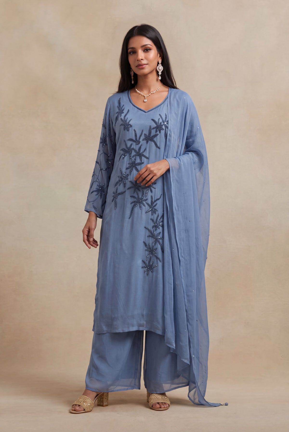 Powder Blue Salwar Set