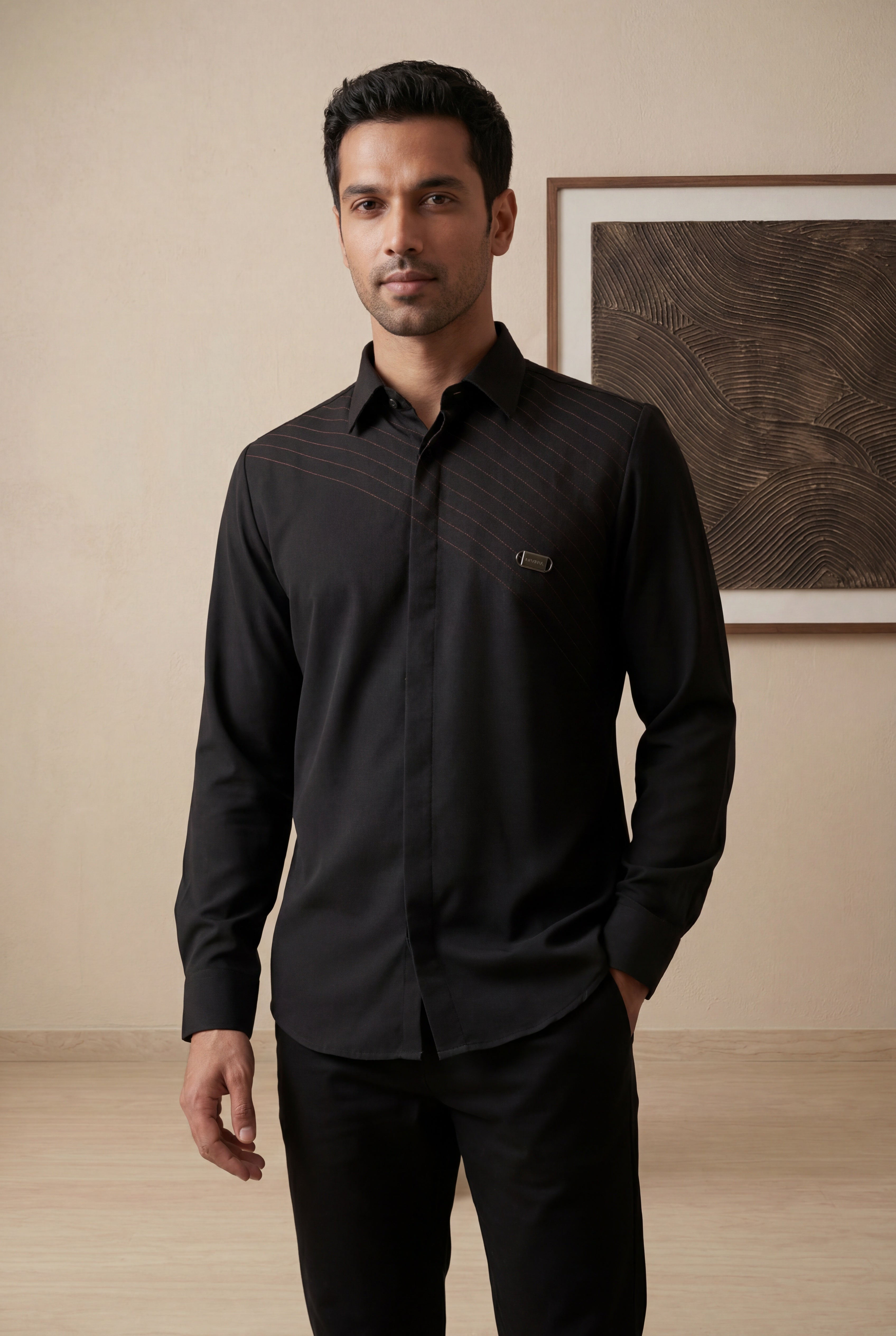 Black Bomario Full Sleeve Shirt