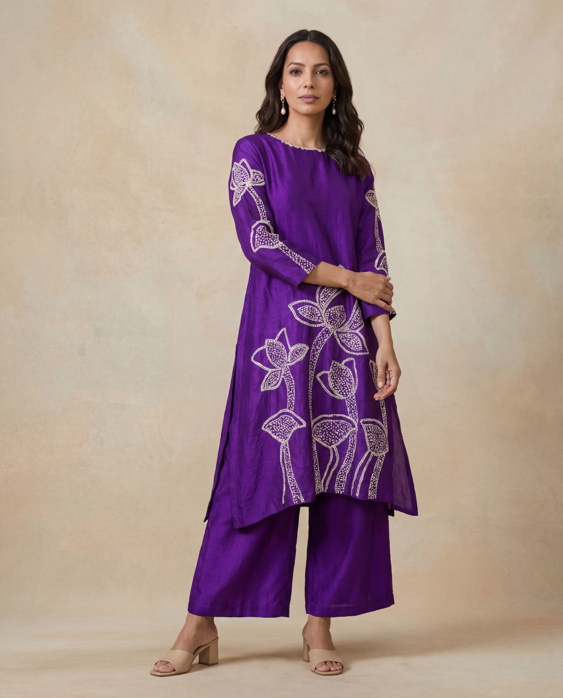 Royal Purple Soft Silk Co-Ord Set