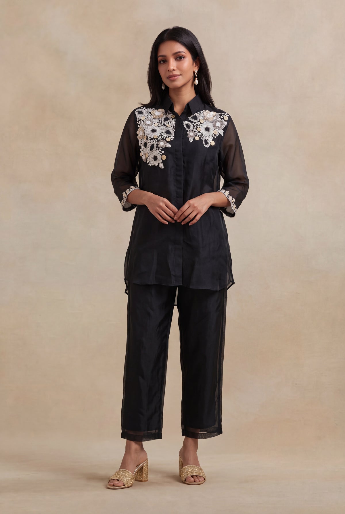 Black Organza Co-ord Set