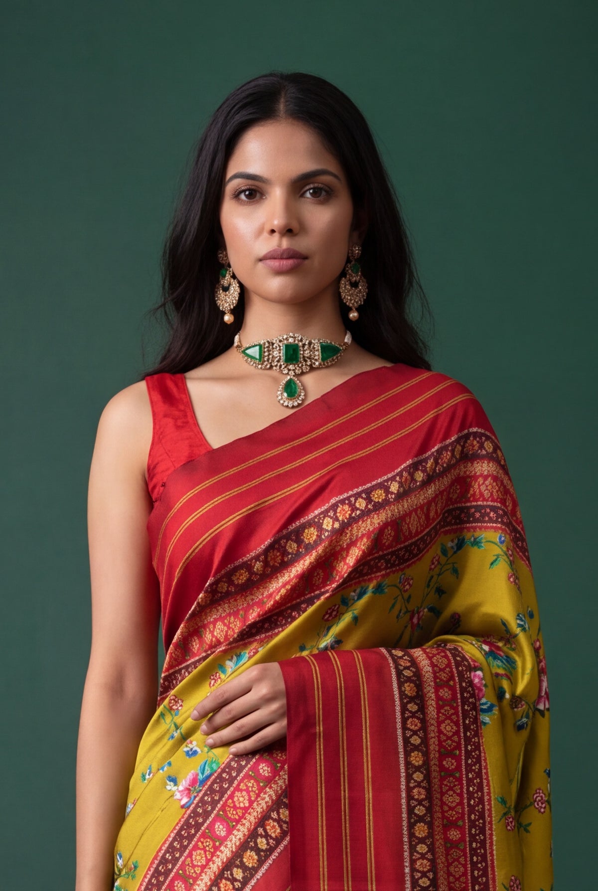 Light Green Patola Silk Saree - Mokshaa
