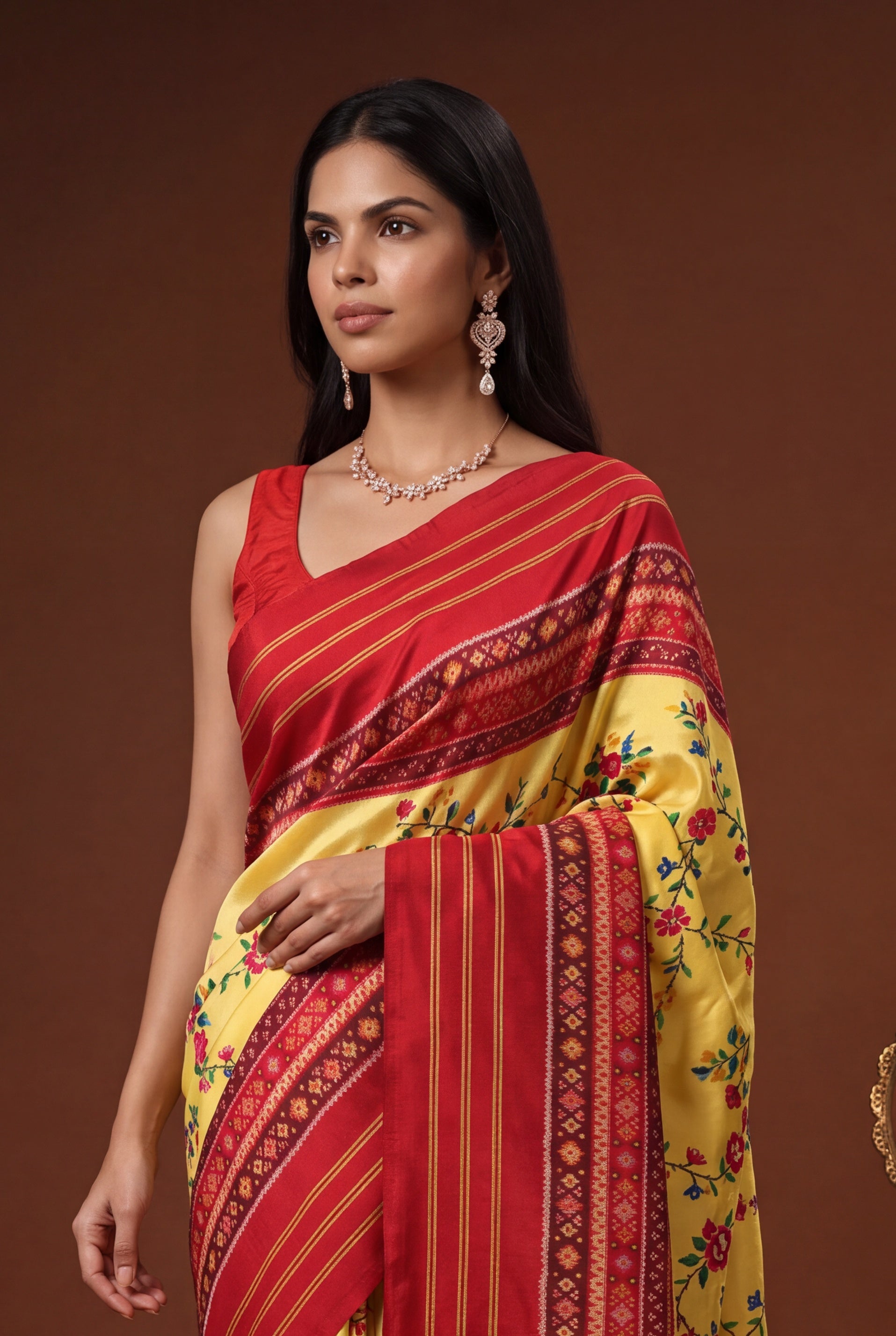 Light Yellow Patola Silk Saree