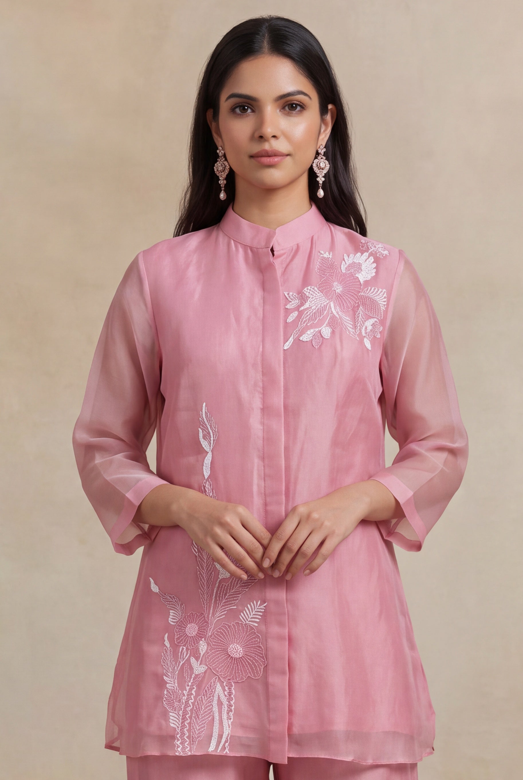 Pink Organza Co-ord Set