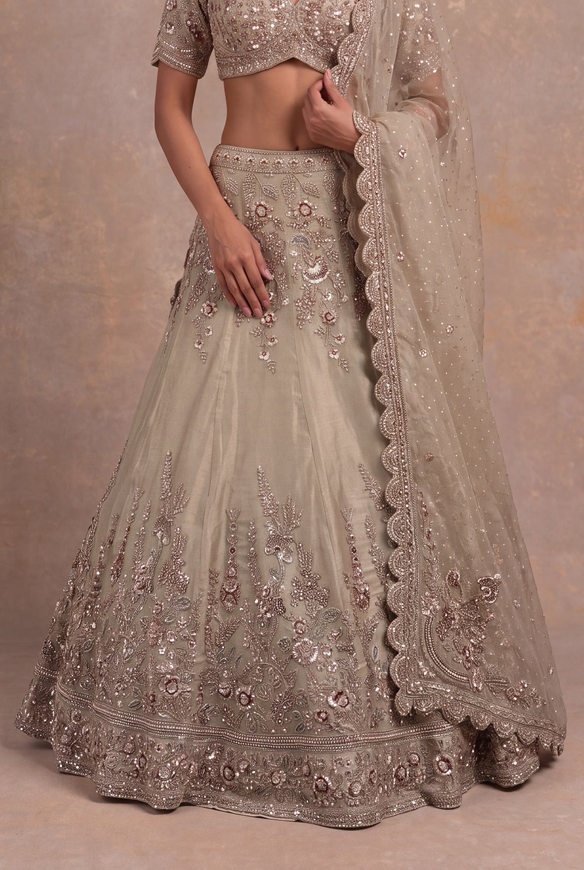Champagne Shimmer Tissue Lehenga