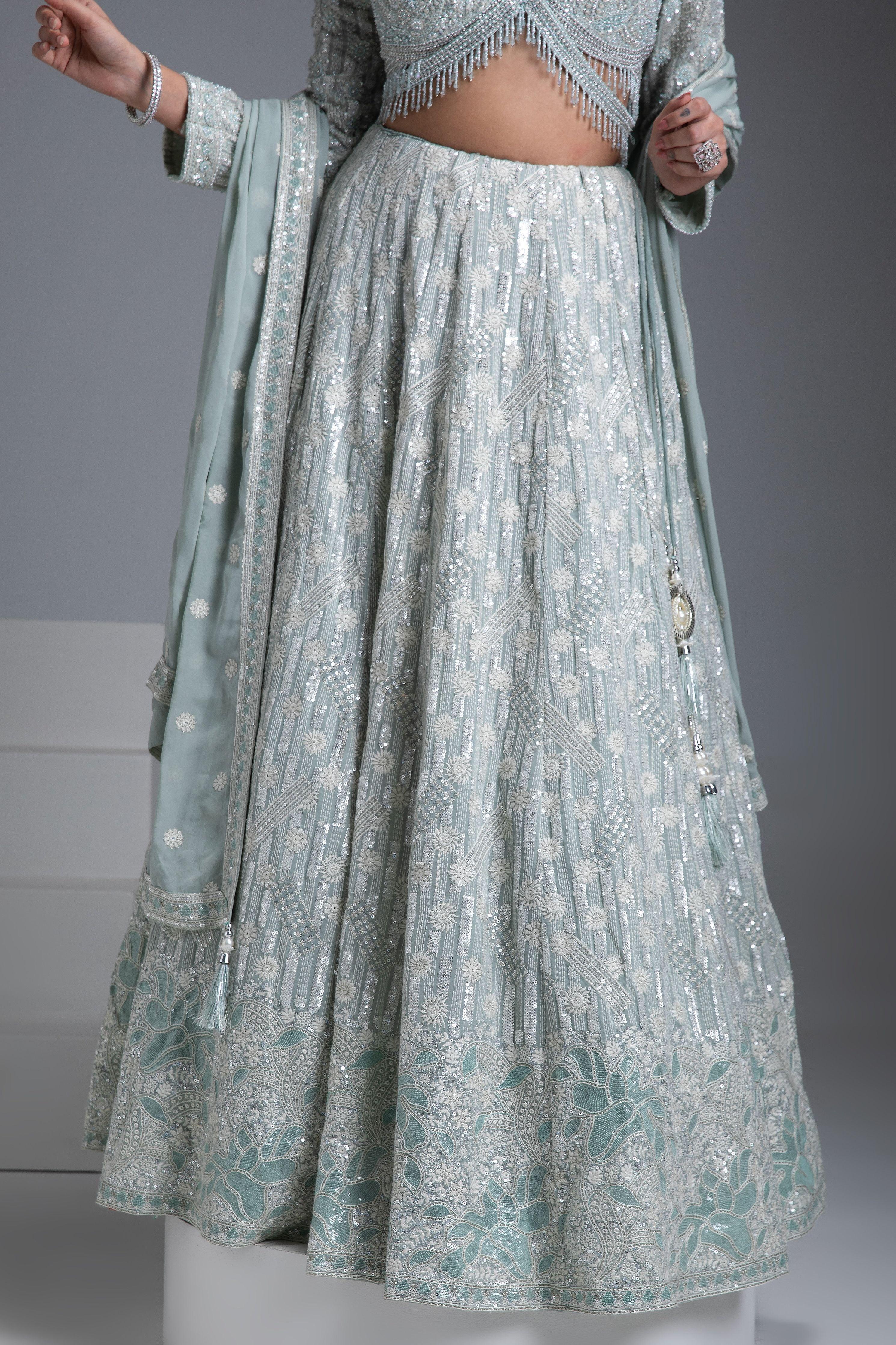 Mint Green Lehenga Set - Mokshaa