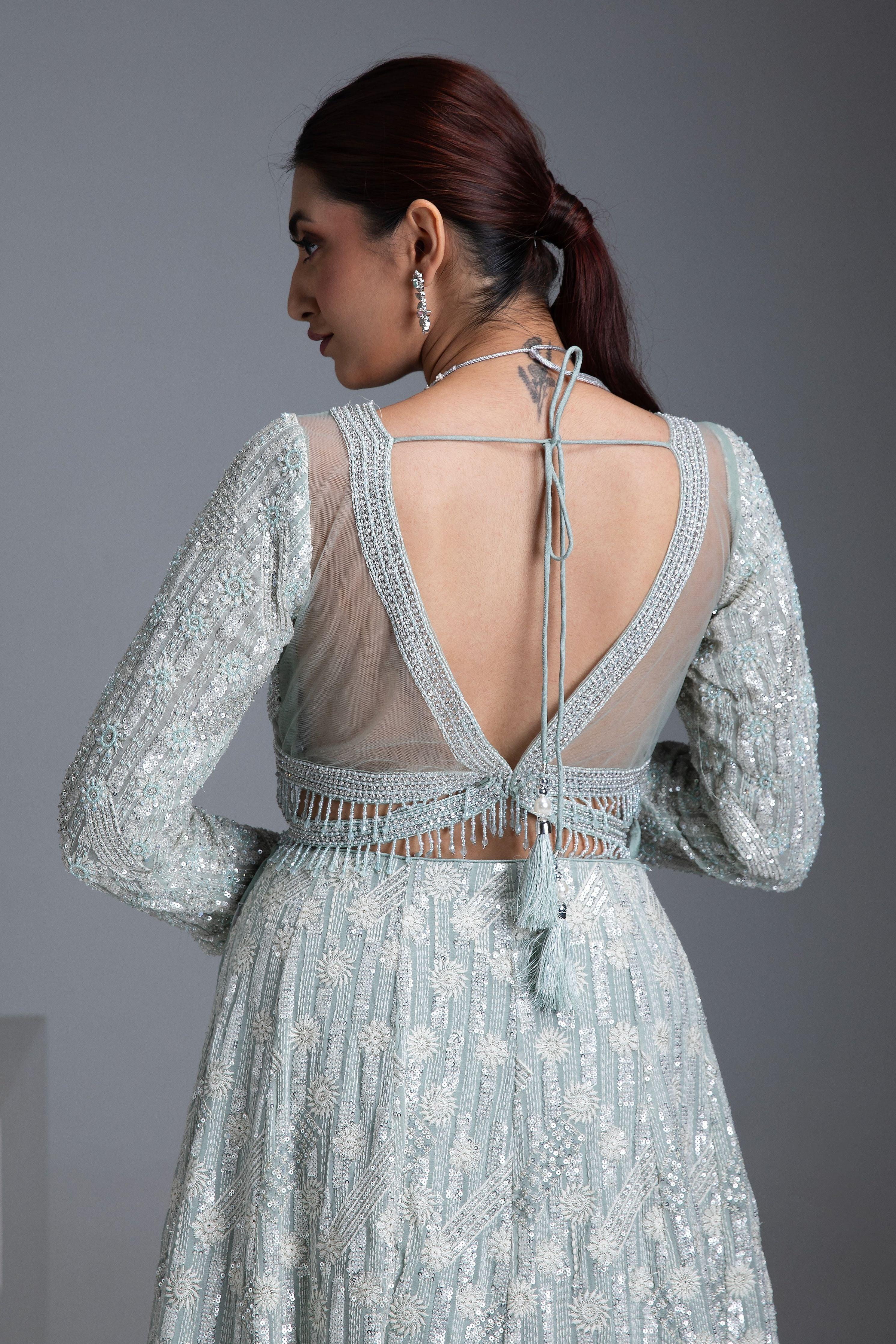 Mint Green Lehenga Set - Mokshaa