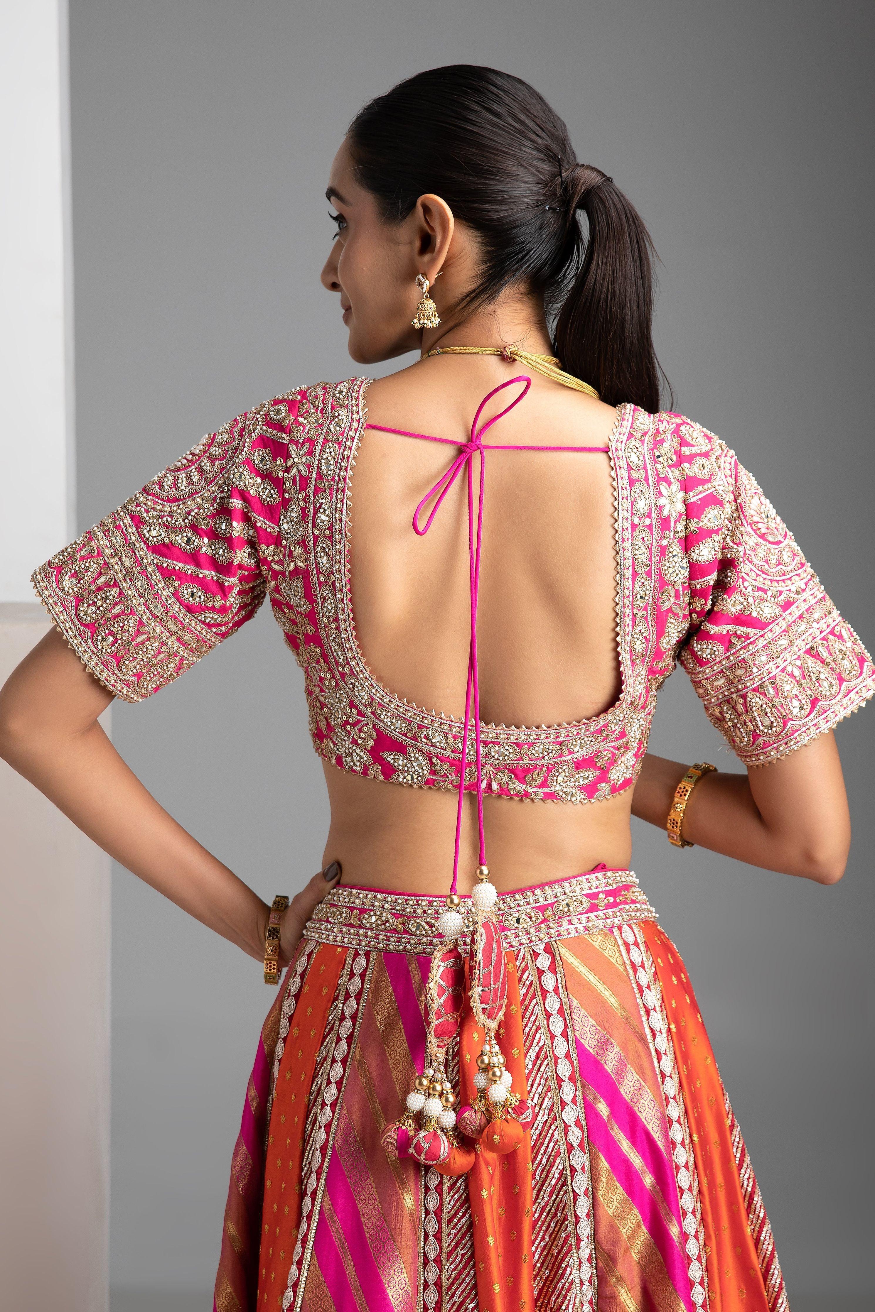 Multicolor Banarasi Lehenga Set - Mokshaa