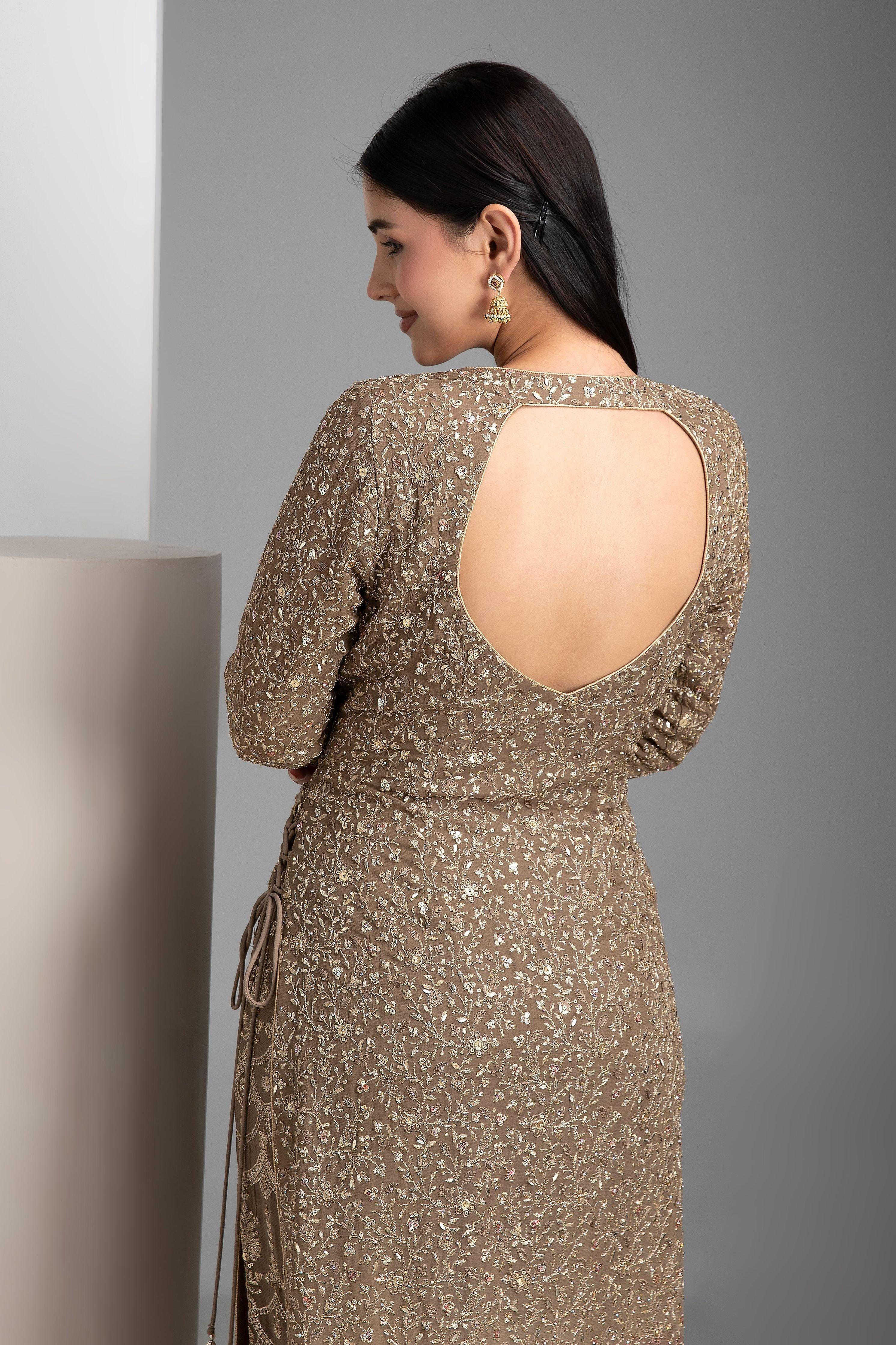 Golden Brown Shaded Straight Set - Mokshaa