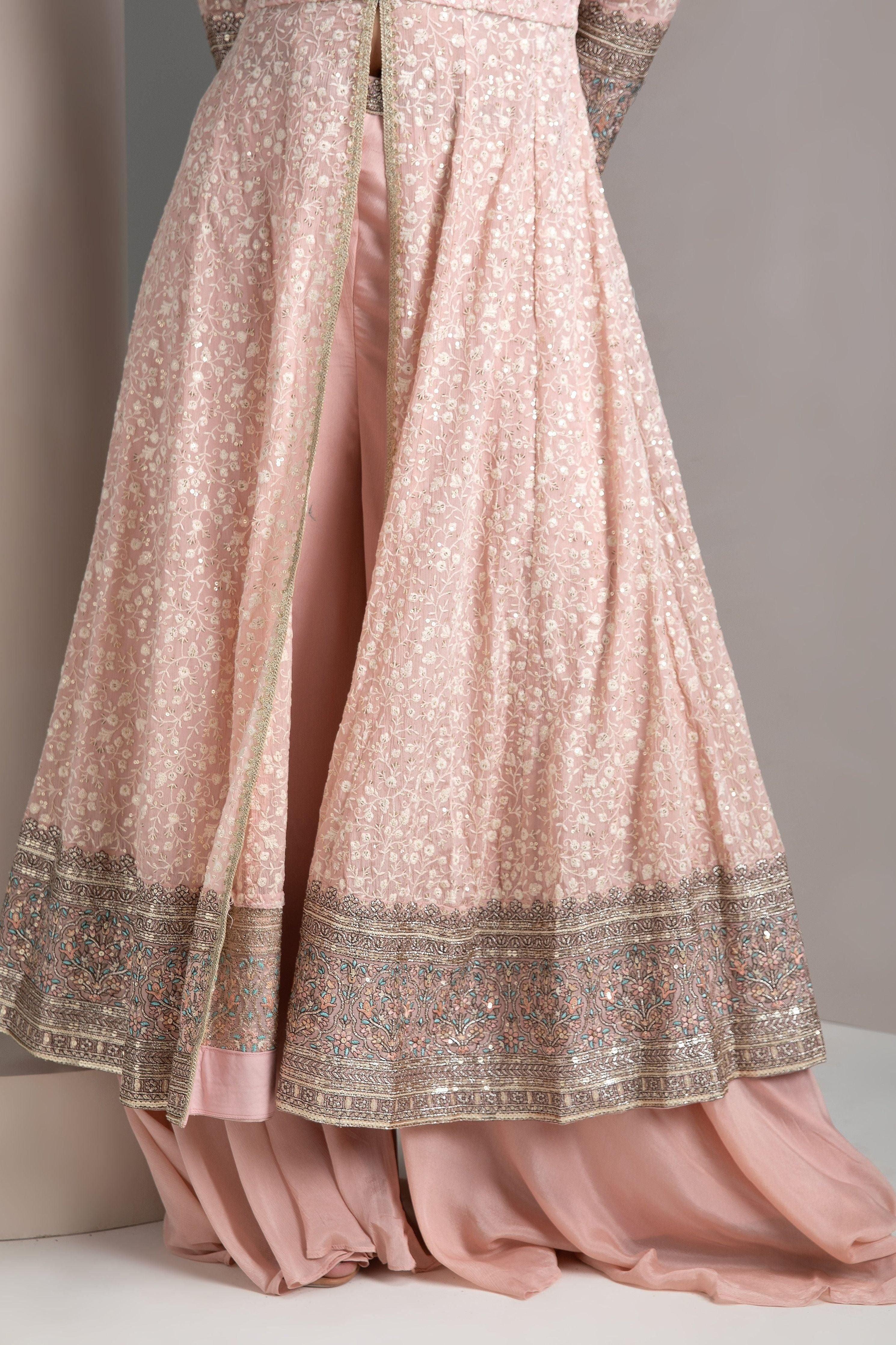 Pastel Pink Anarkali Set - Mokshaa