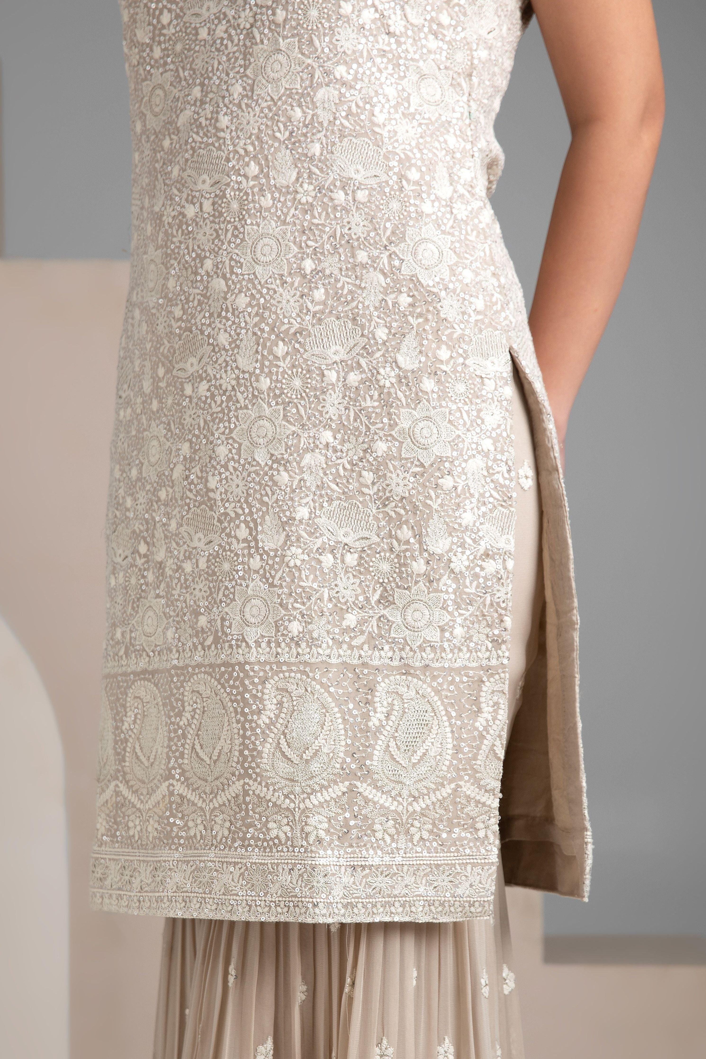 Beige Sharara Set - Mokshaa