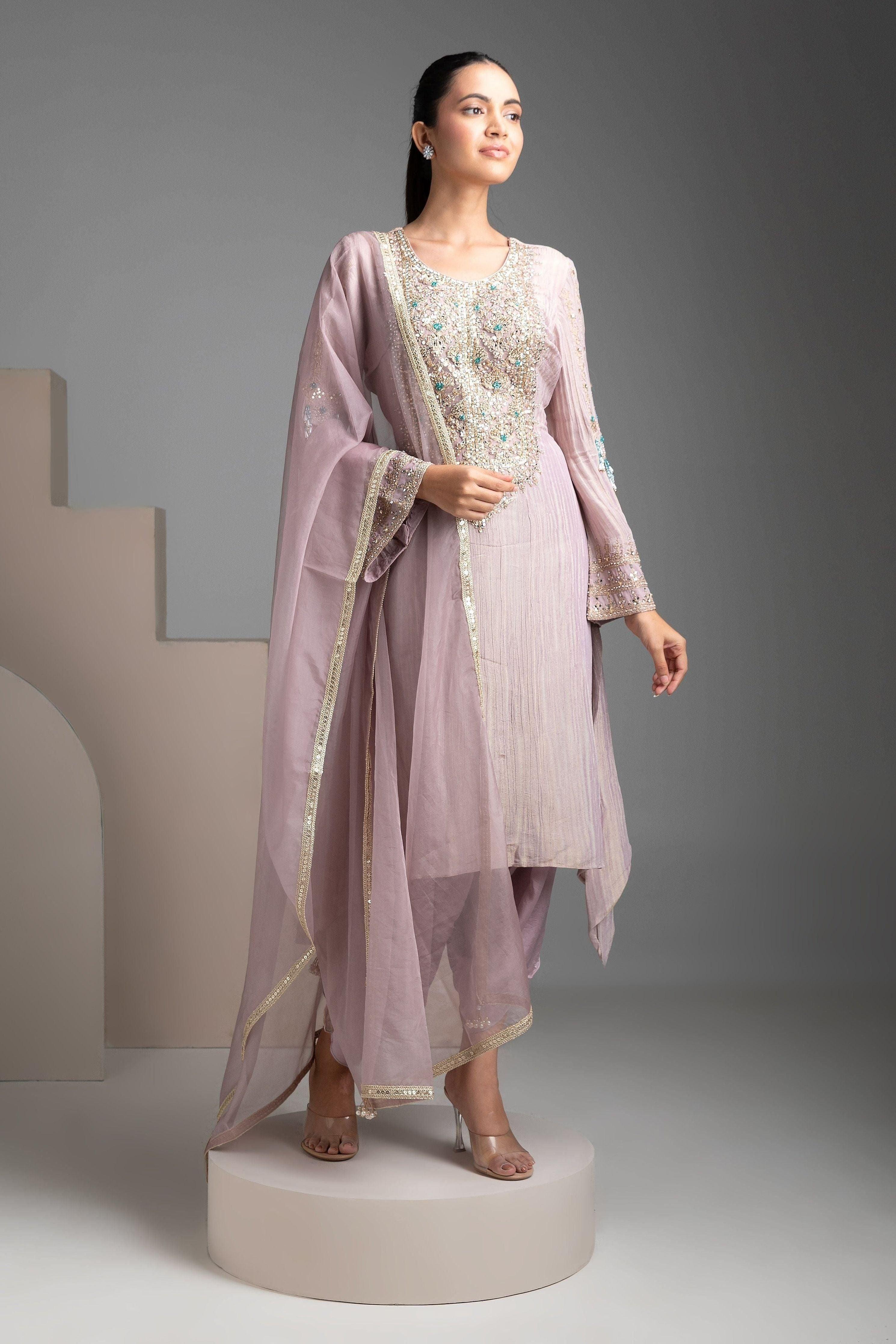 Lily Tissue Indowestern Set - Mokshaa