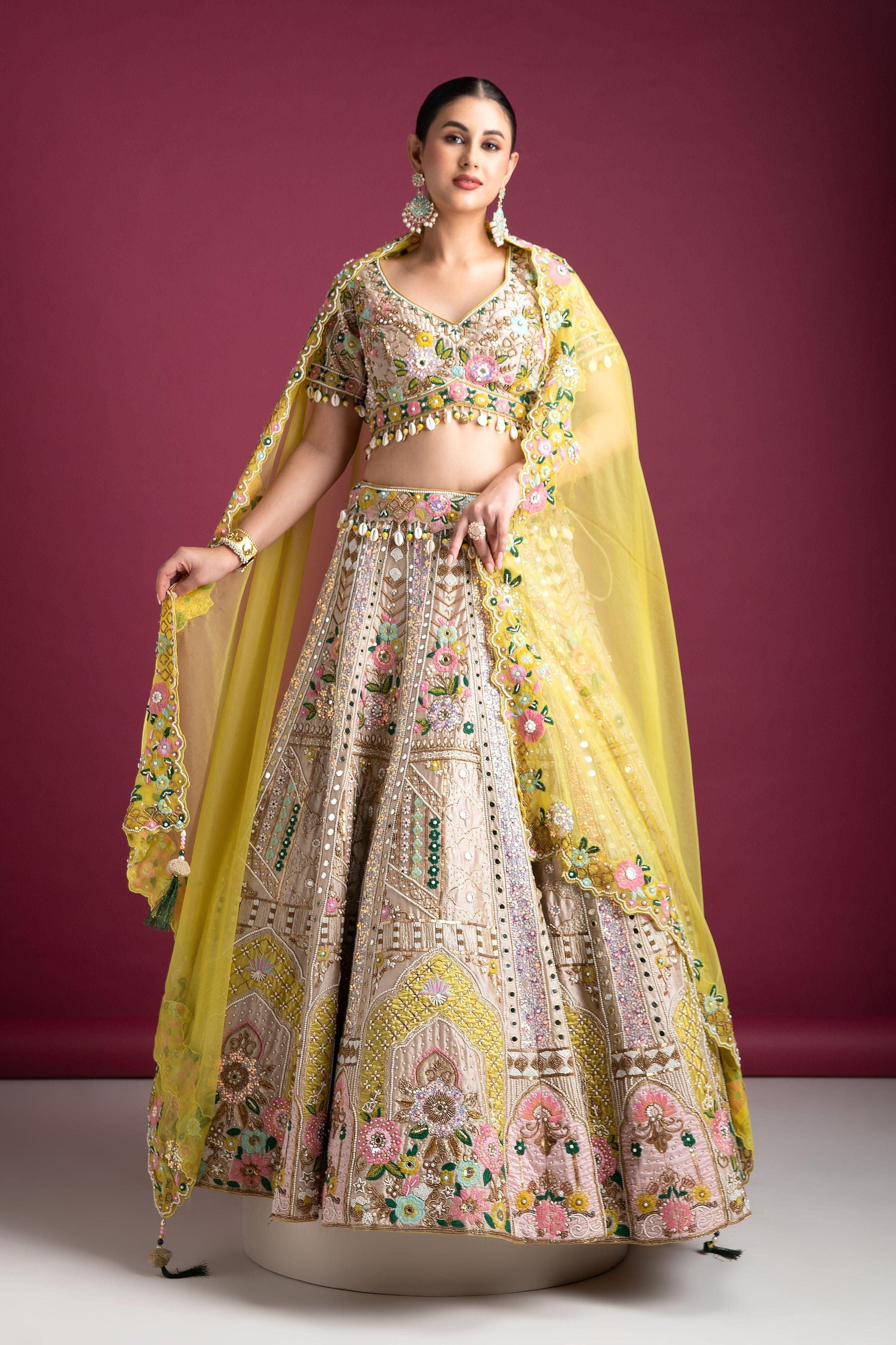 Ivory Silk Lehenga Set - Mokshaa
