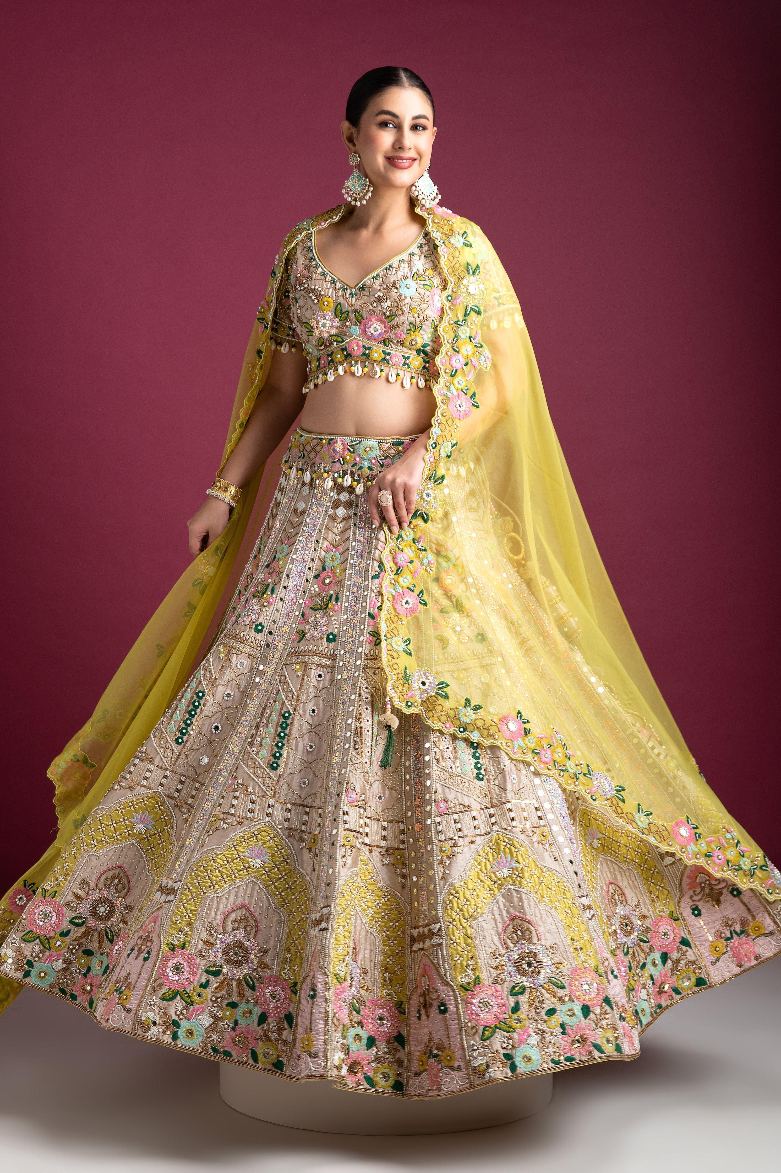 Ivory Silk Lehenga Set - Mokshaa