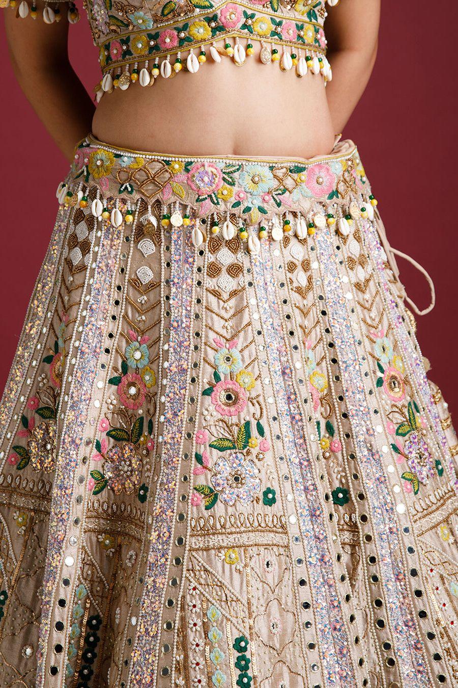 Ivory Silk Lehenga Set - Mokshaa