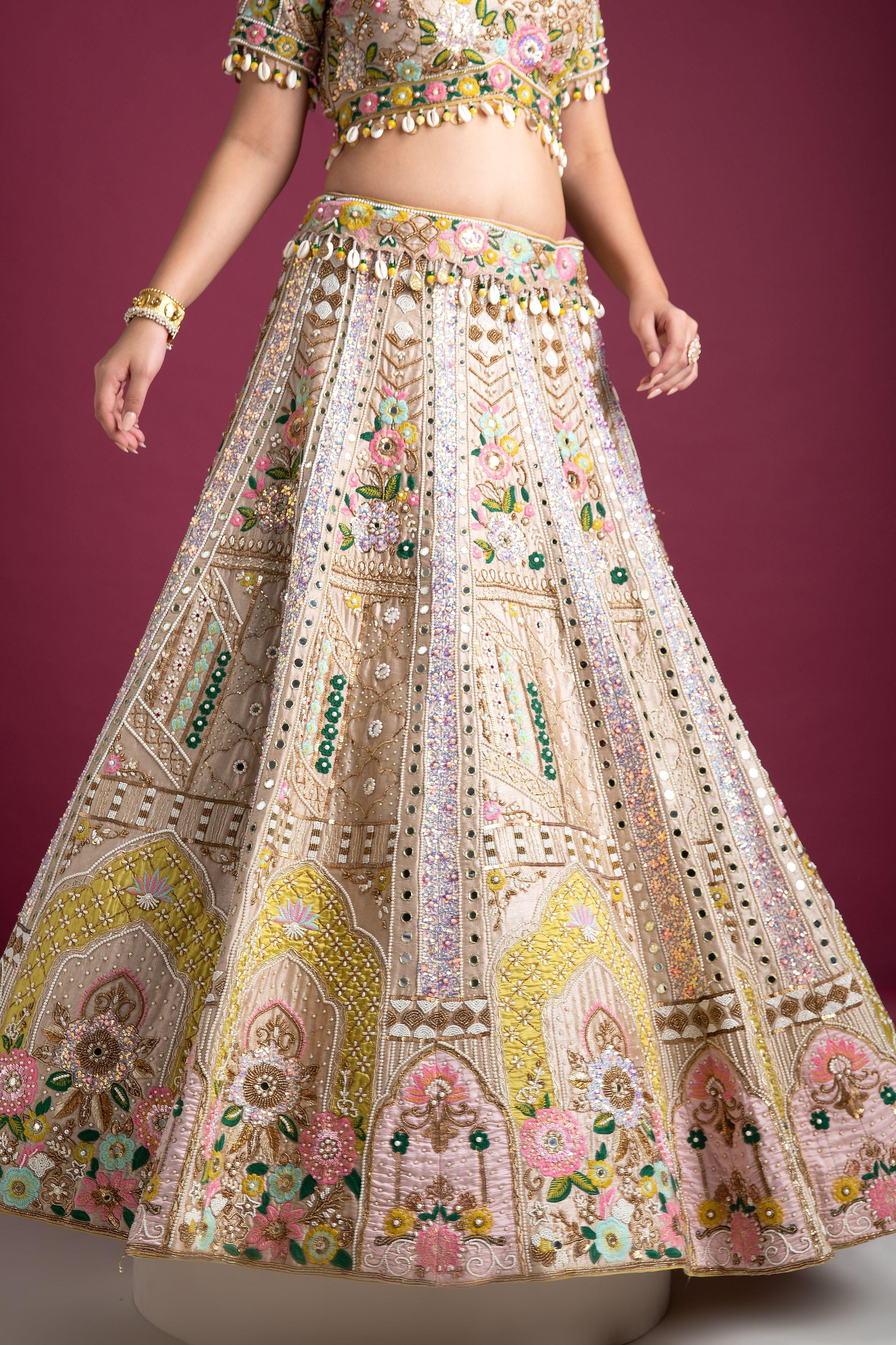 Ivory Silk Lehenga Set - Mokshaa