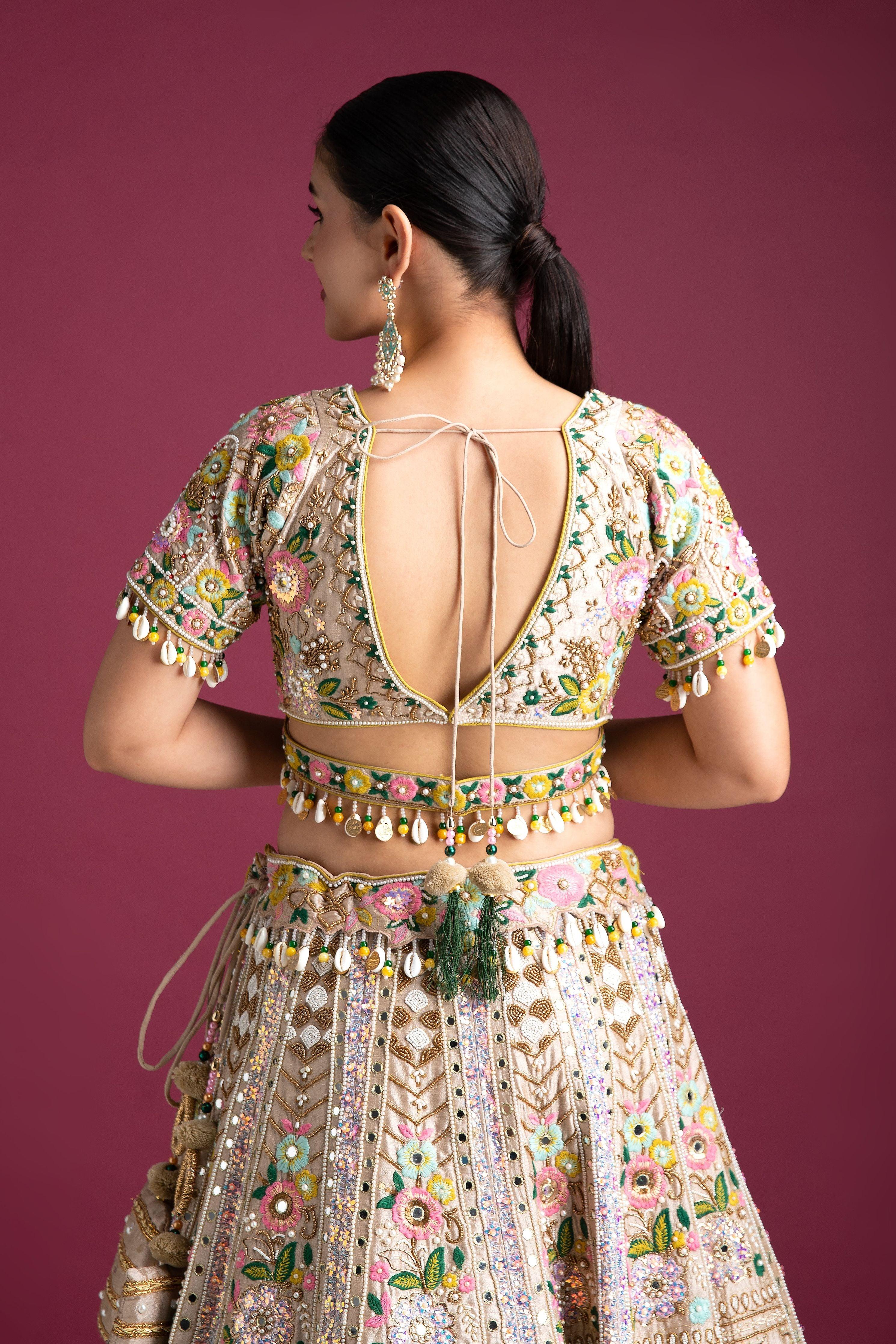 Ivory Silk Lehenga Set - Mokshaa