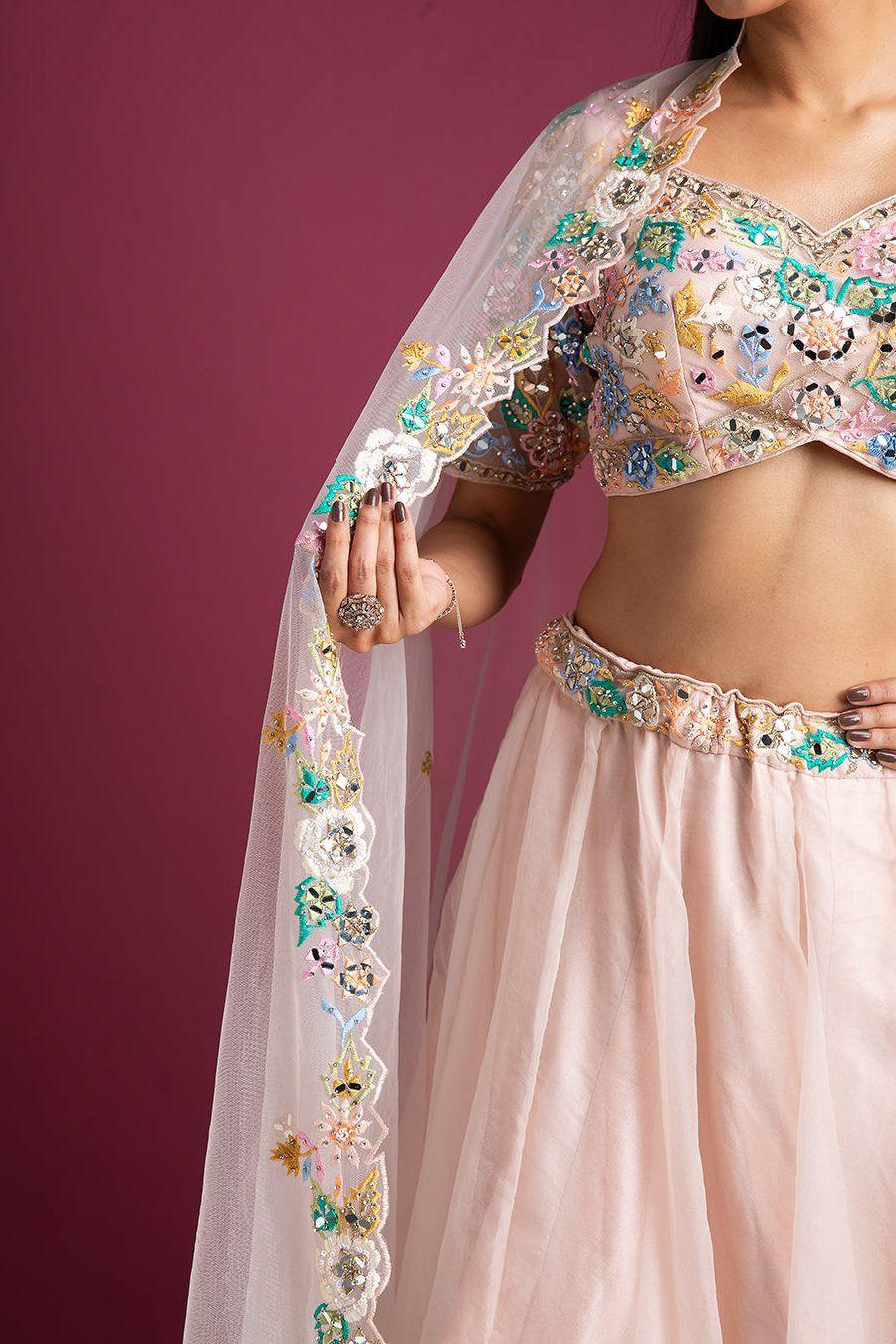 Blush Pink Lehenga Set - Mokshaa