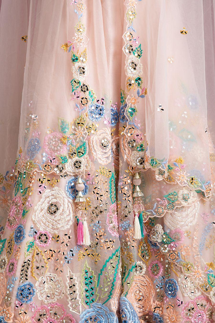 Blush Pink Lehenga Set - Mokshaa