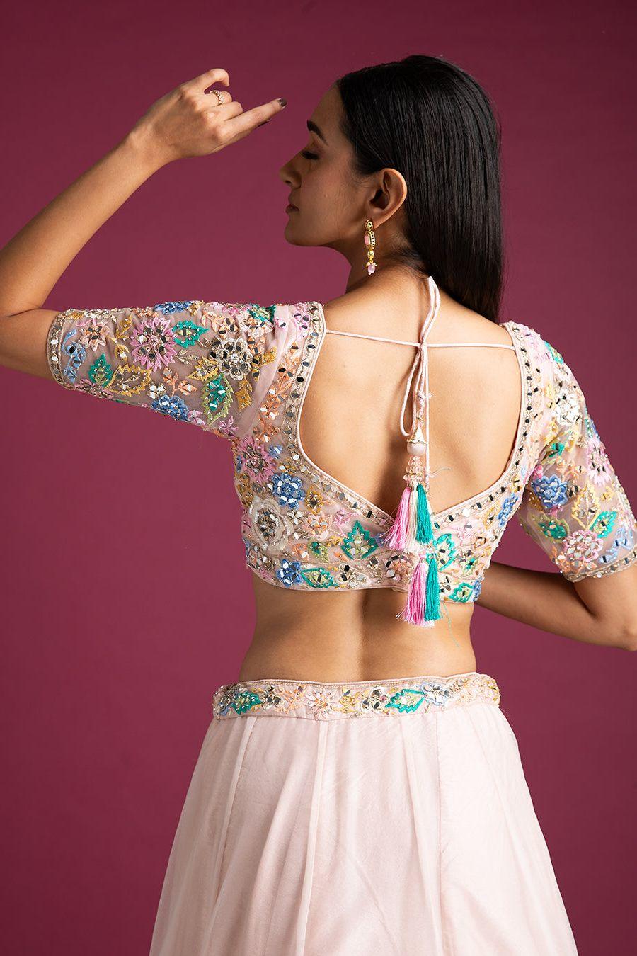 Blush Pink Lehenga Set - Mokshaa