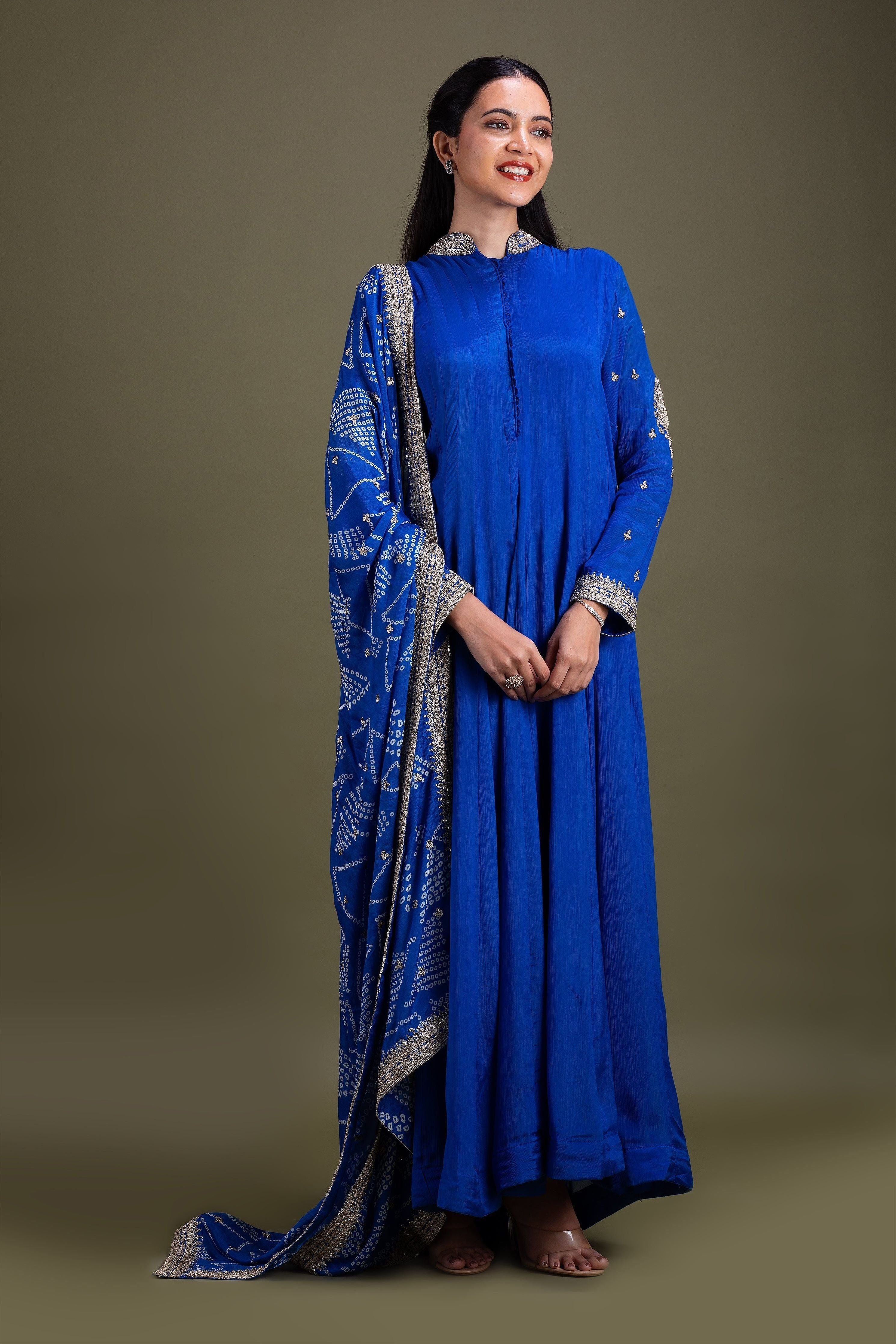 Royal Blue Anarkali Suit Mokshaa