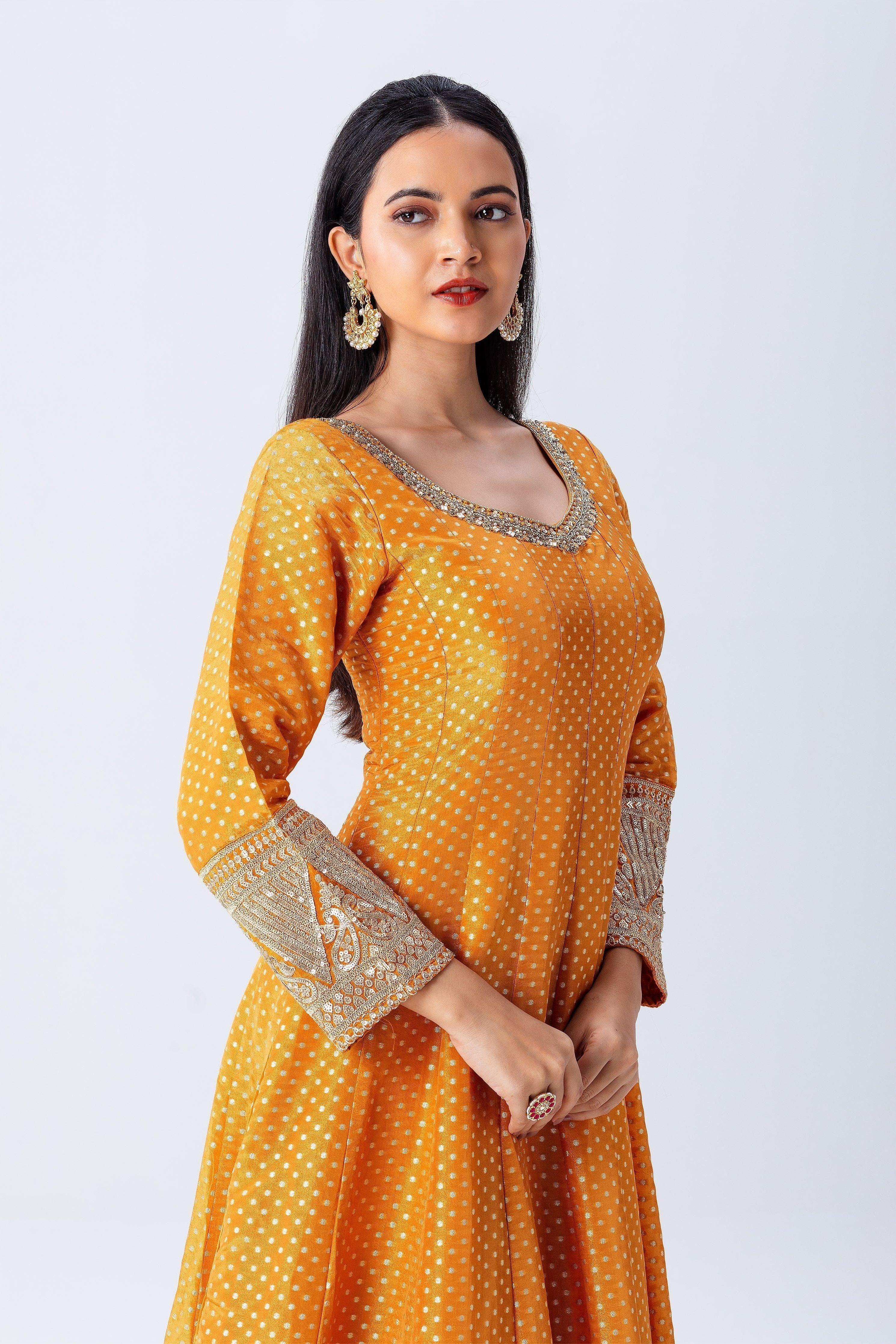 Orange Anarkali Set - Mokshaa