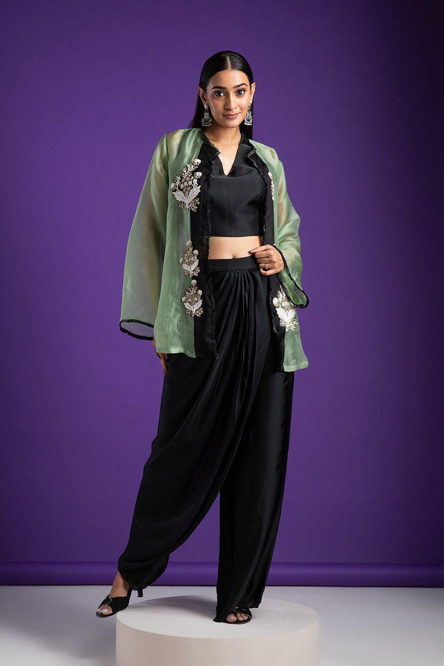 Black Draped Indo-Western - Mokshaa