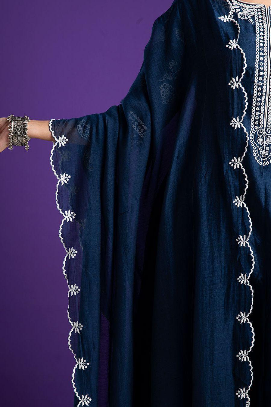 Navy Blue Kurta Set - Mokshaa