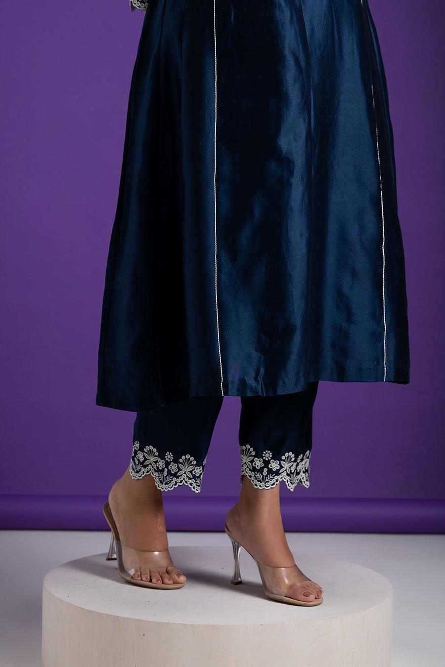 Navy Blue Kurta Set - Mokshaa