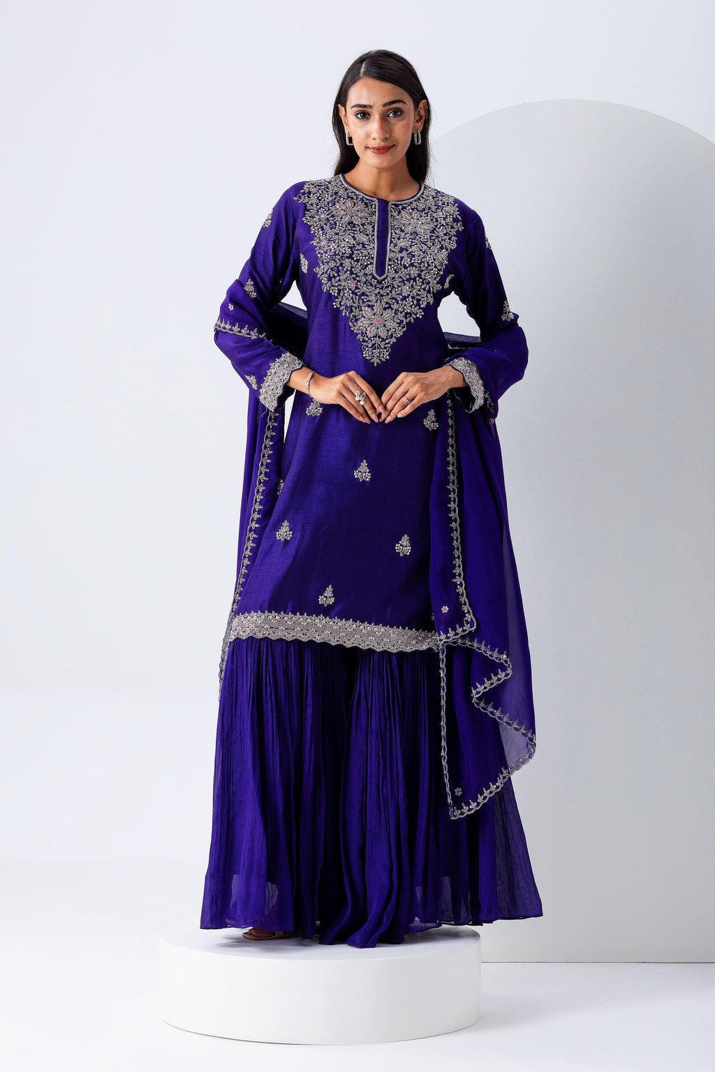 Sky Blue Handwork Sharara Set