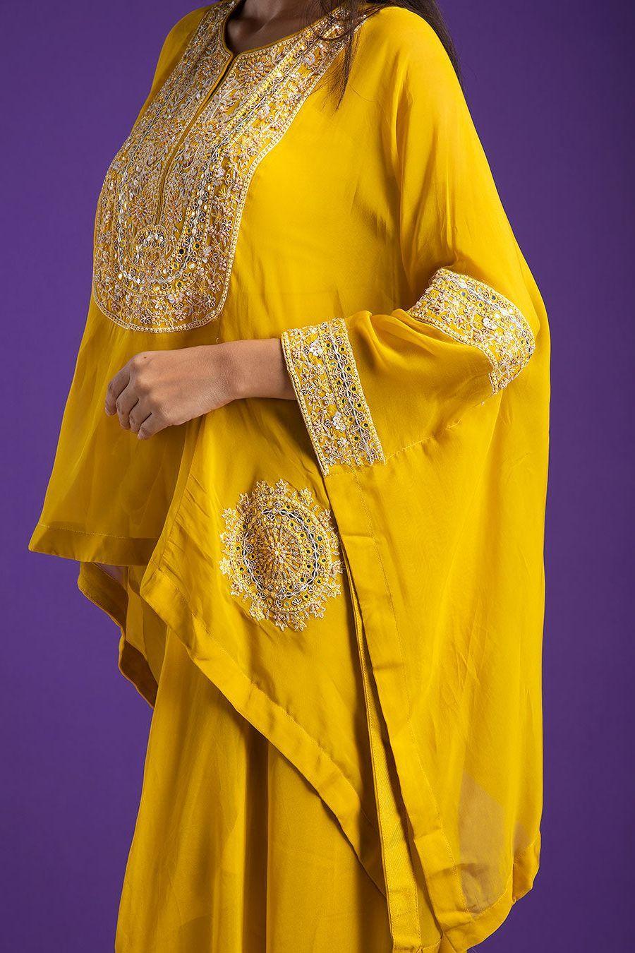 Mustard Yellow Indo-Western set - Mokshaa