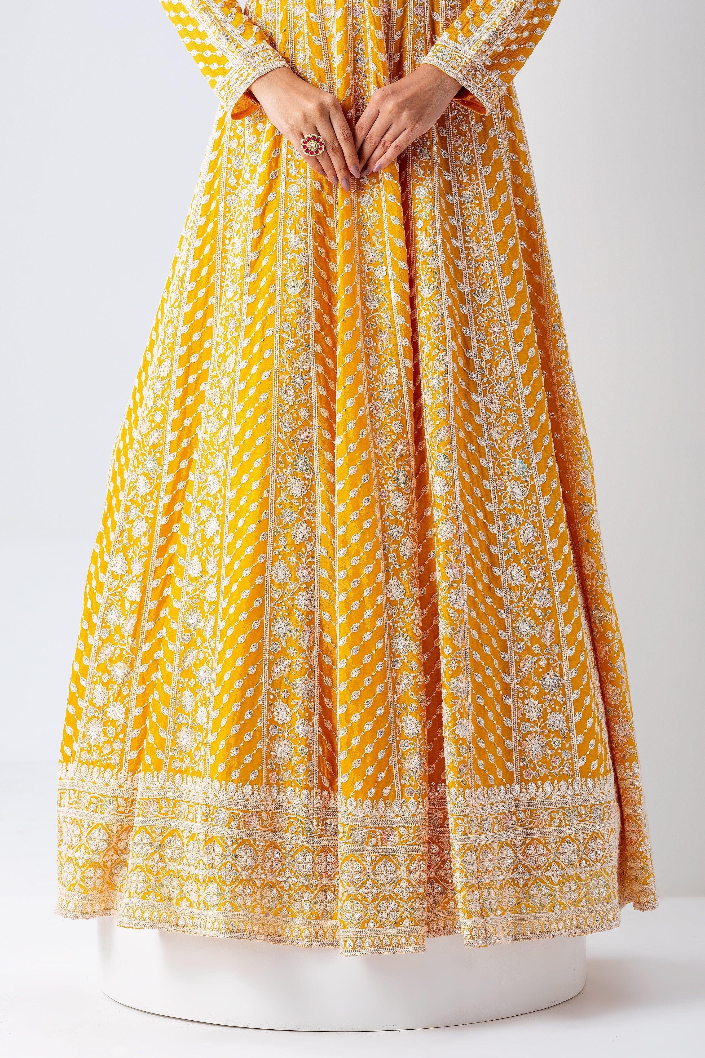Yellow Anarkali Set - Mokshaa