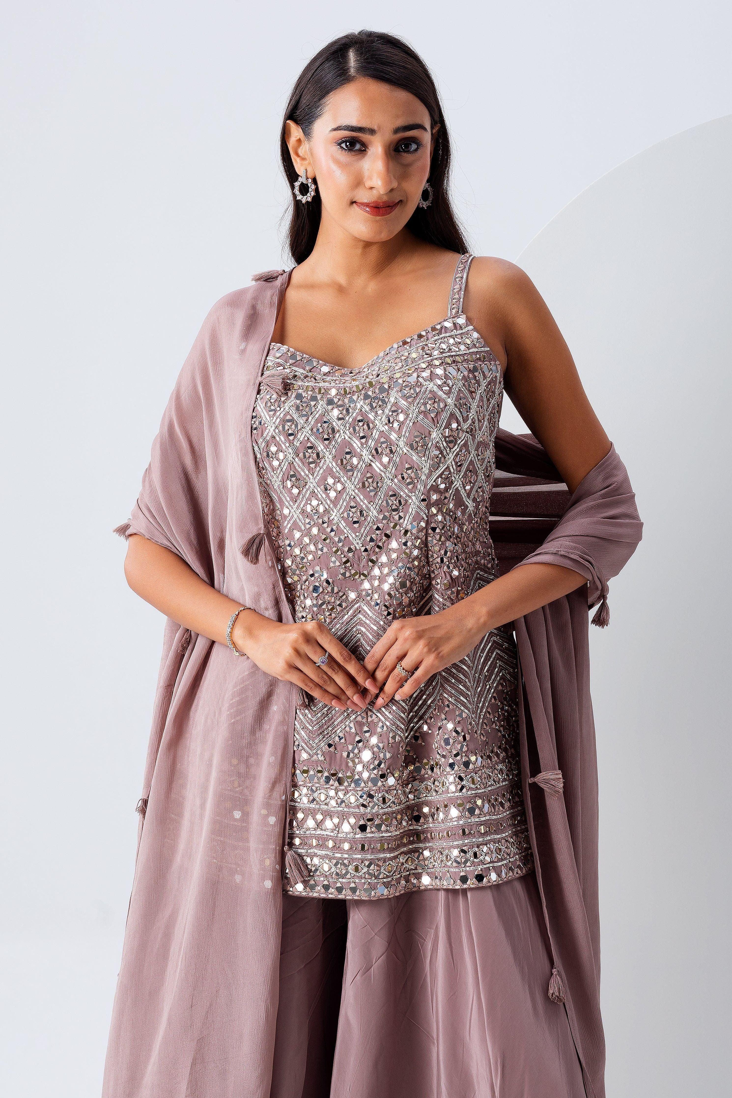 Mauve Sharara Set - Mokshaa